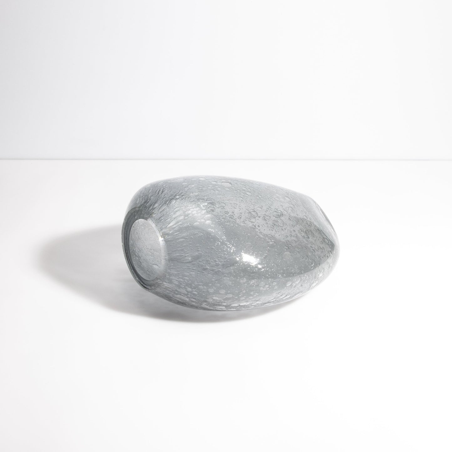 Murano Cloudy Vase with Bubbles in Grey
