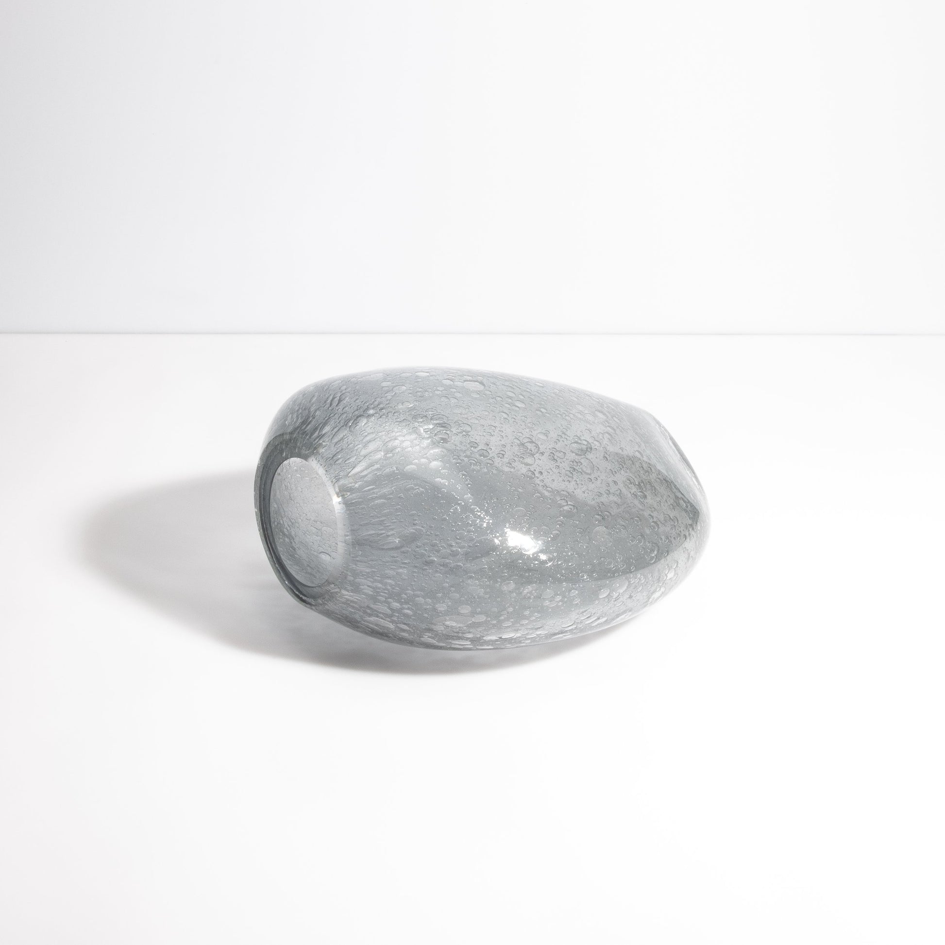 Murano Cloudy Vase with Bubbles in Grey