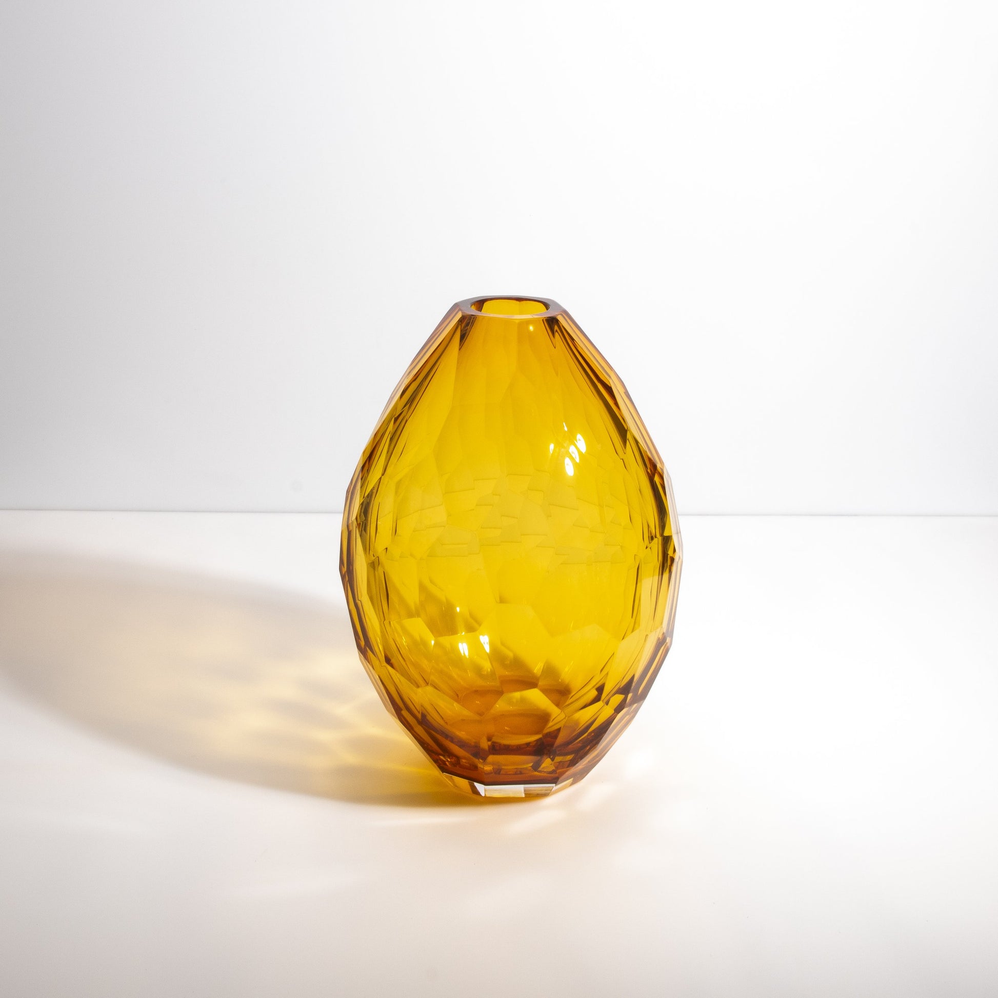 Murano Facet Vase in Amber