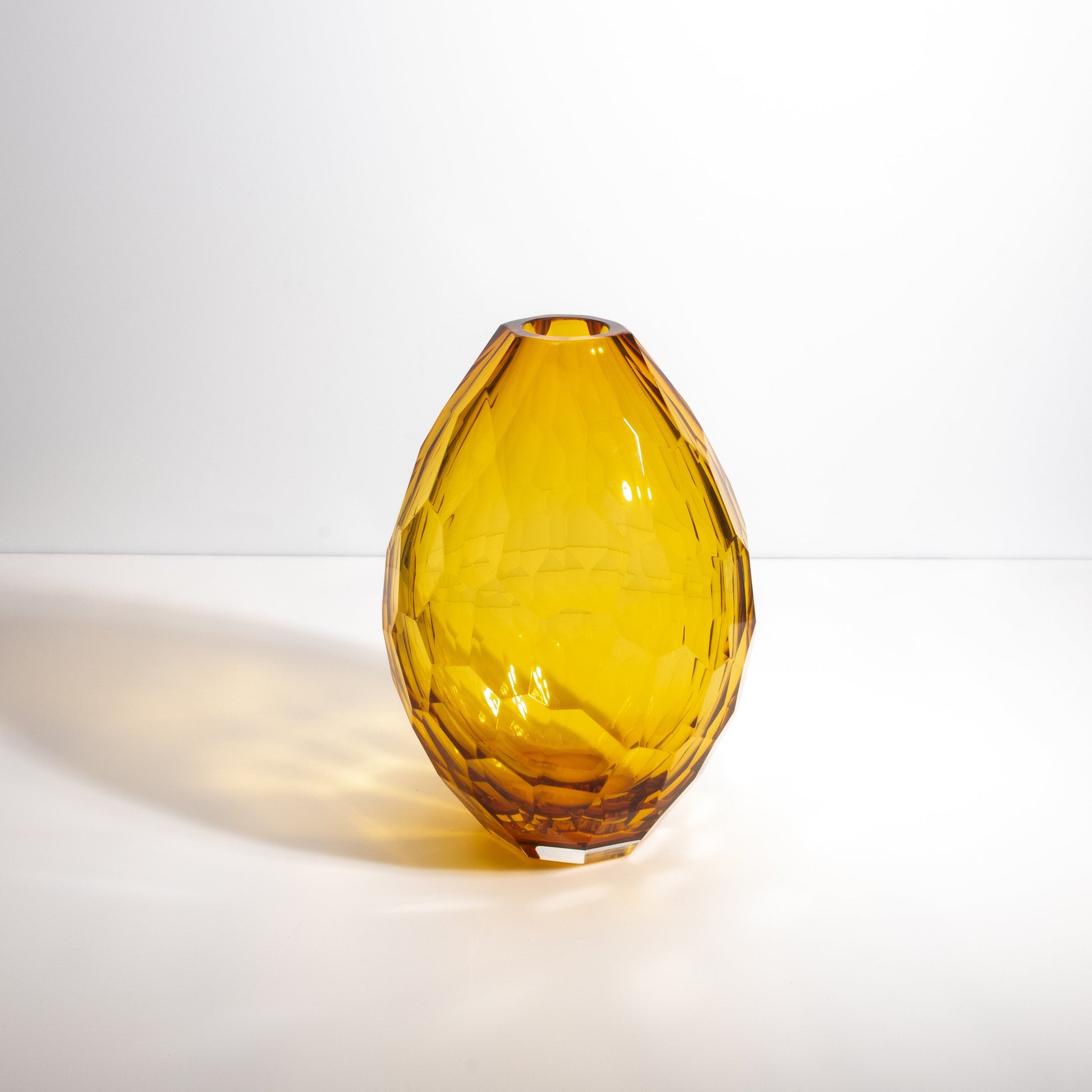 Murano Facet Vase in Amber