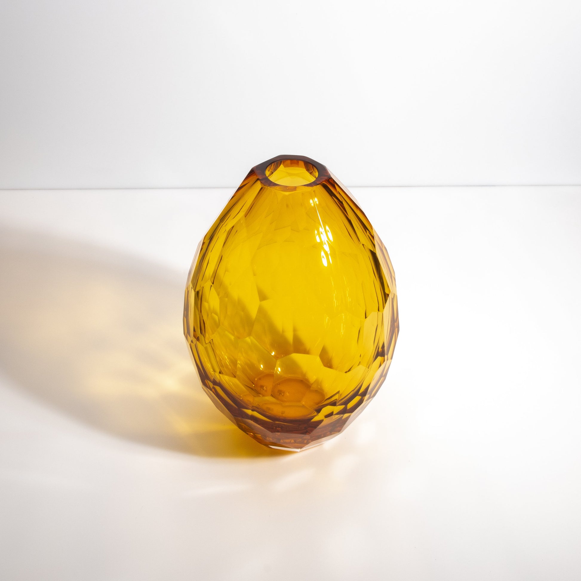 Murano Facet Vase in Amber