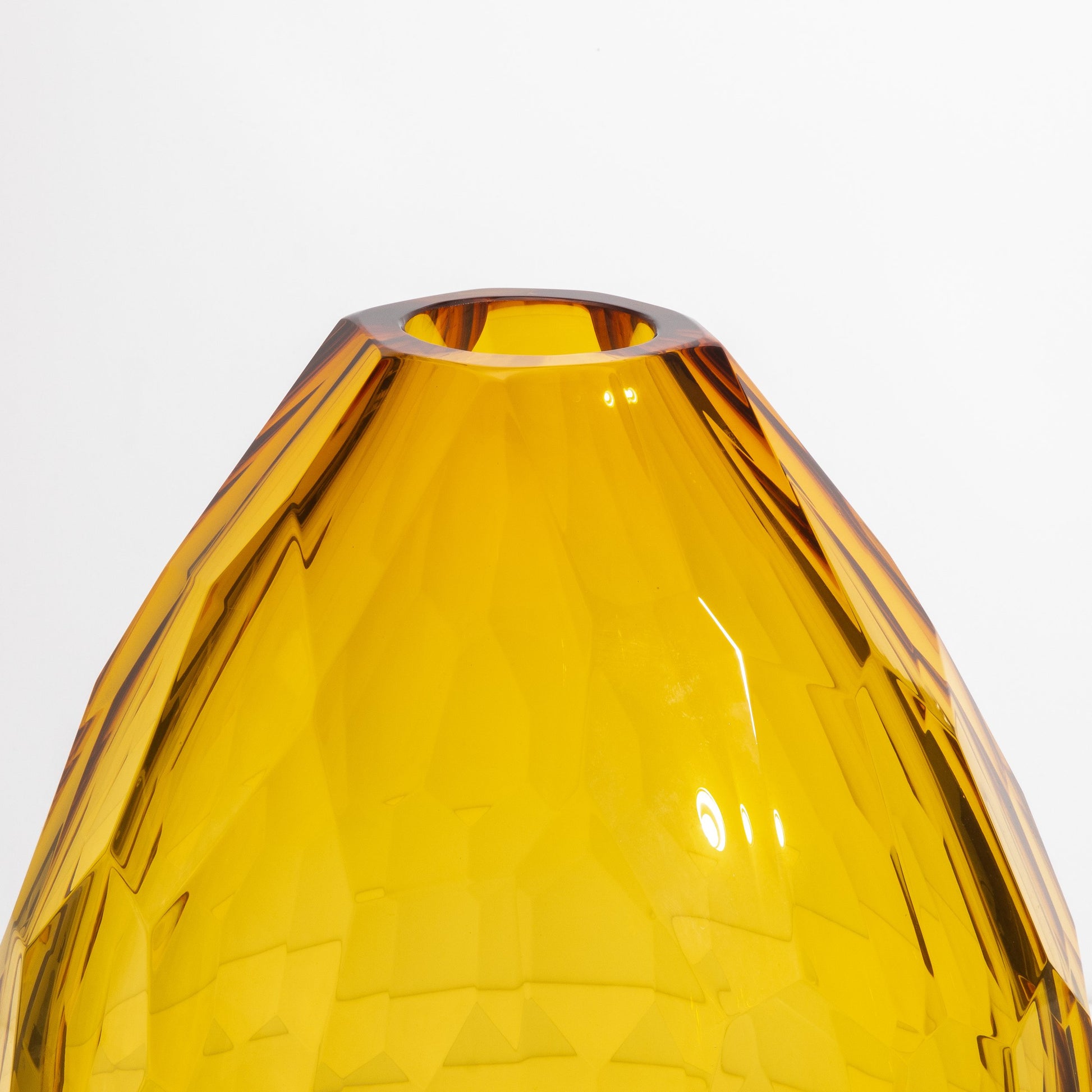 Murano Facet Vase in Amber