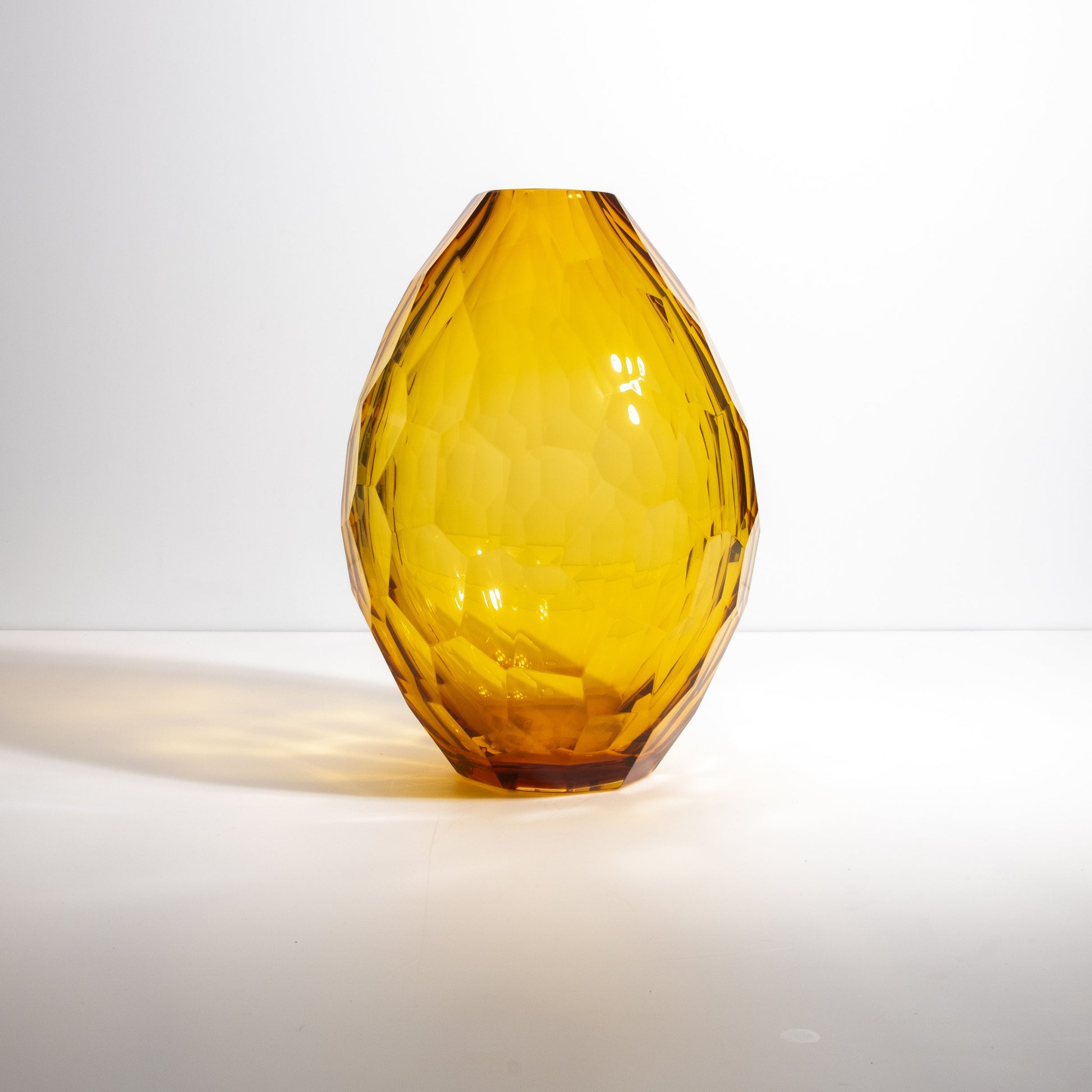 Murano Facet Vase in Amber