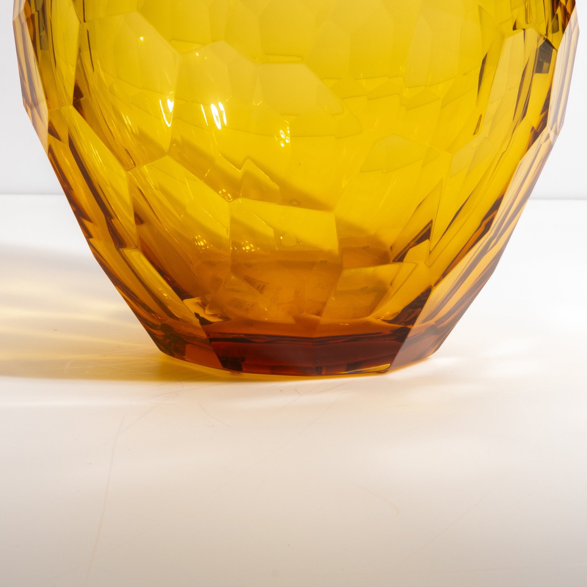 Murano Facet Vase in Amber