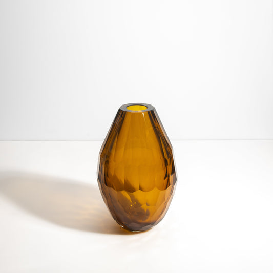 Murano Facet Vase in Amber