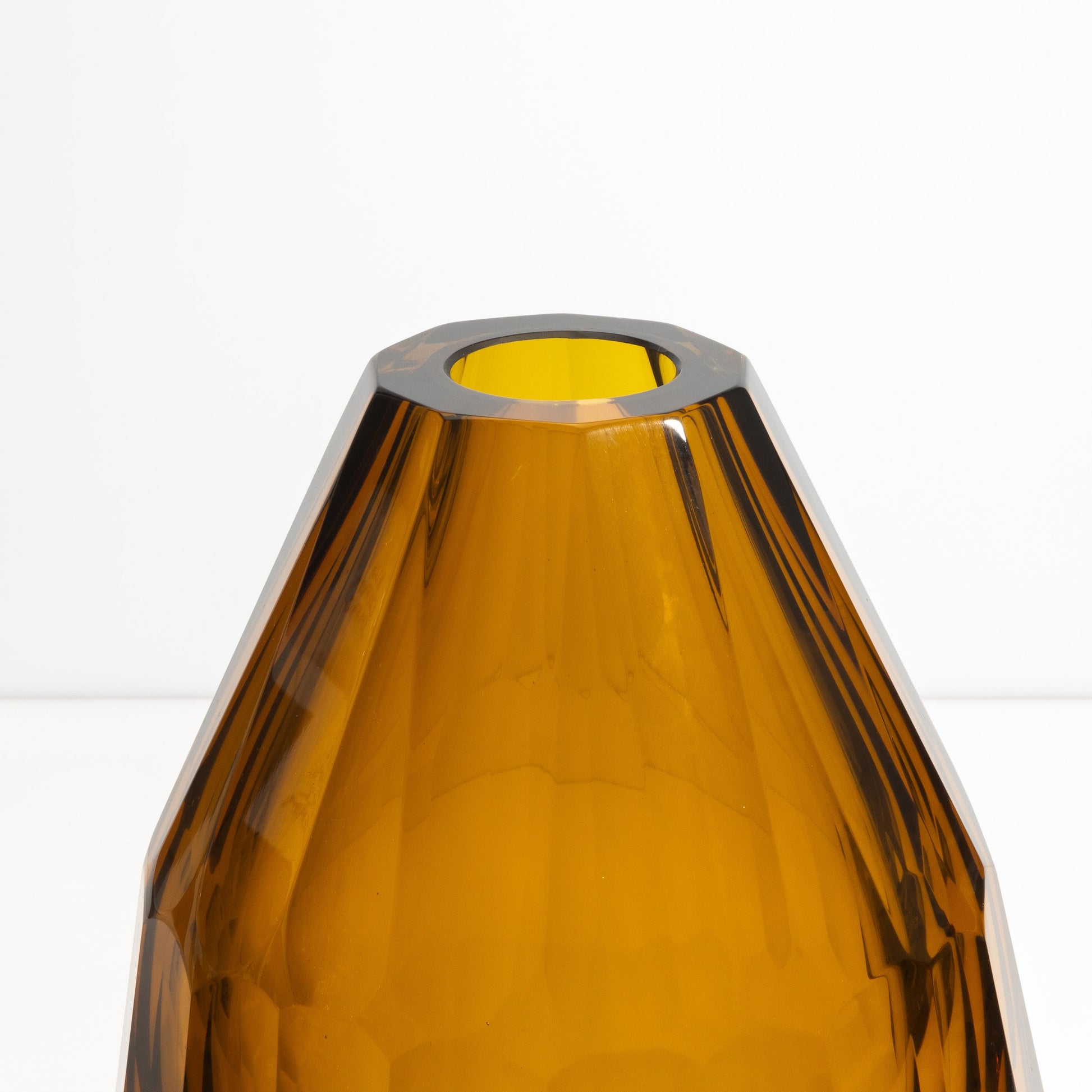 Murano Facet Vase in Amber