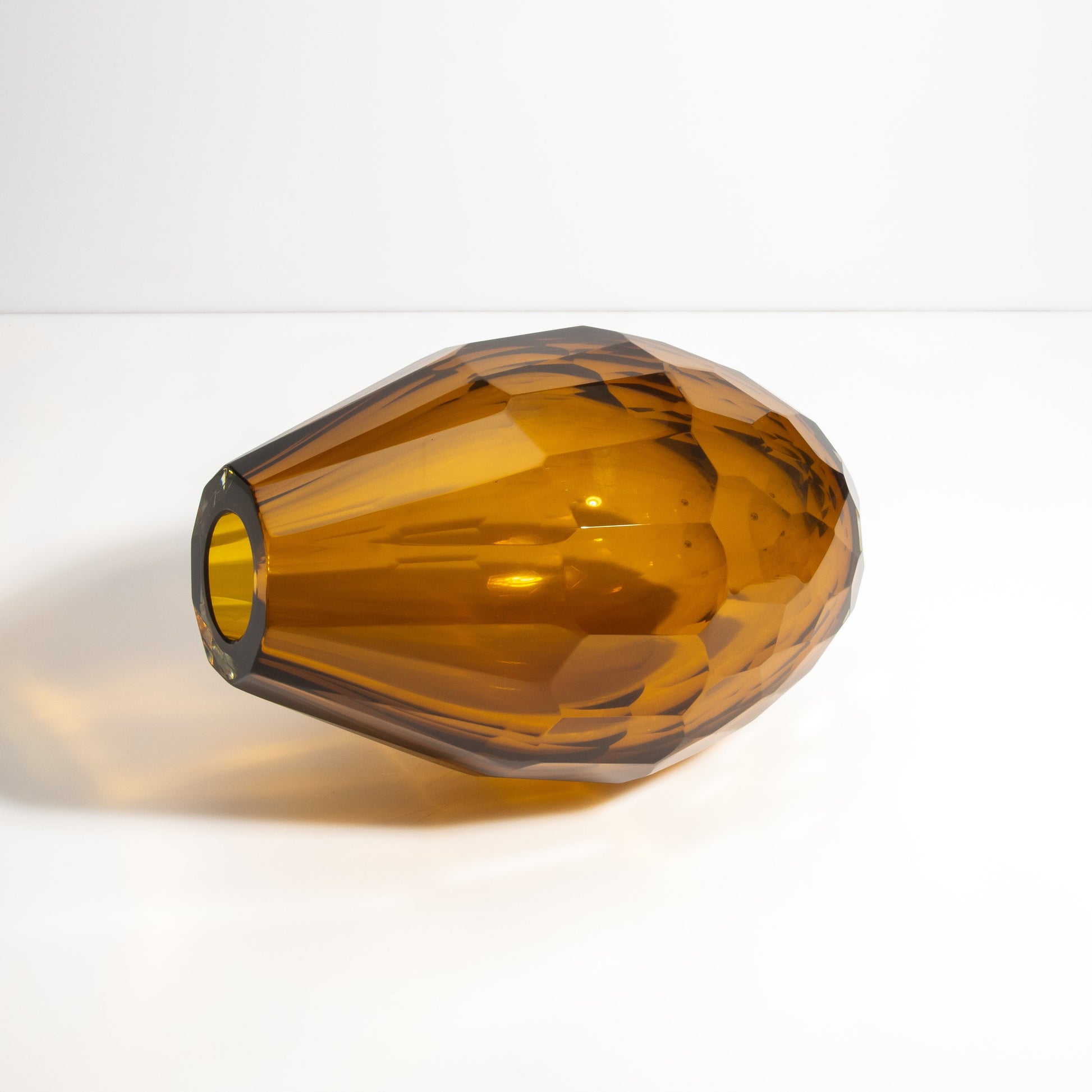 Murano Facet Vase in Amber