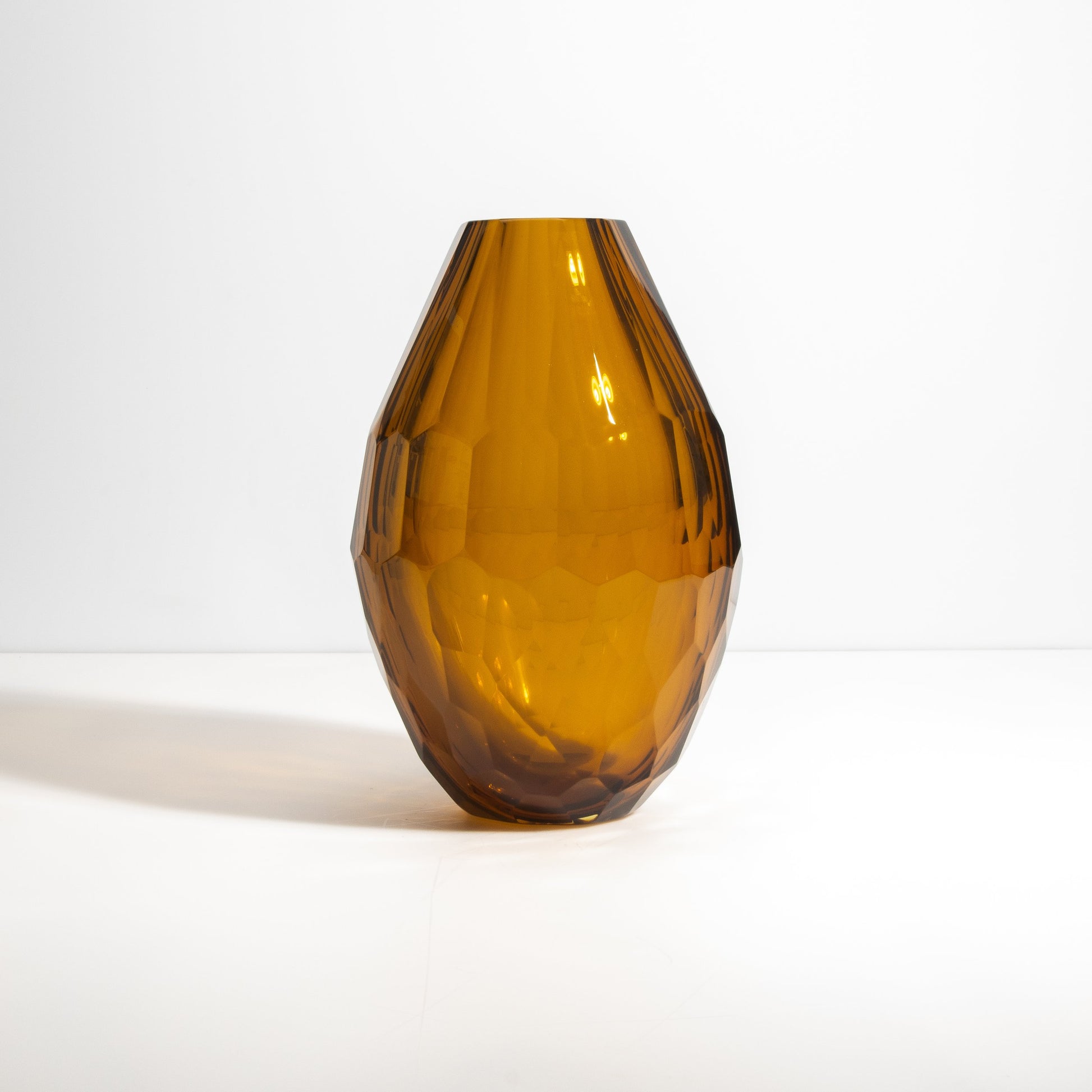Murano Facet Vase in Amber