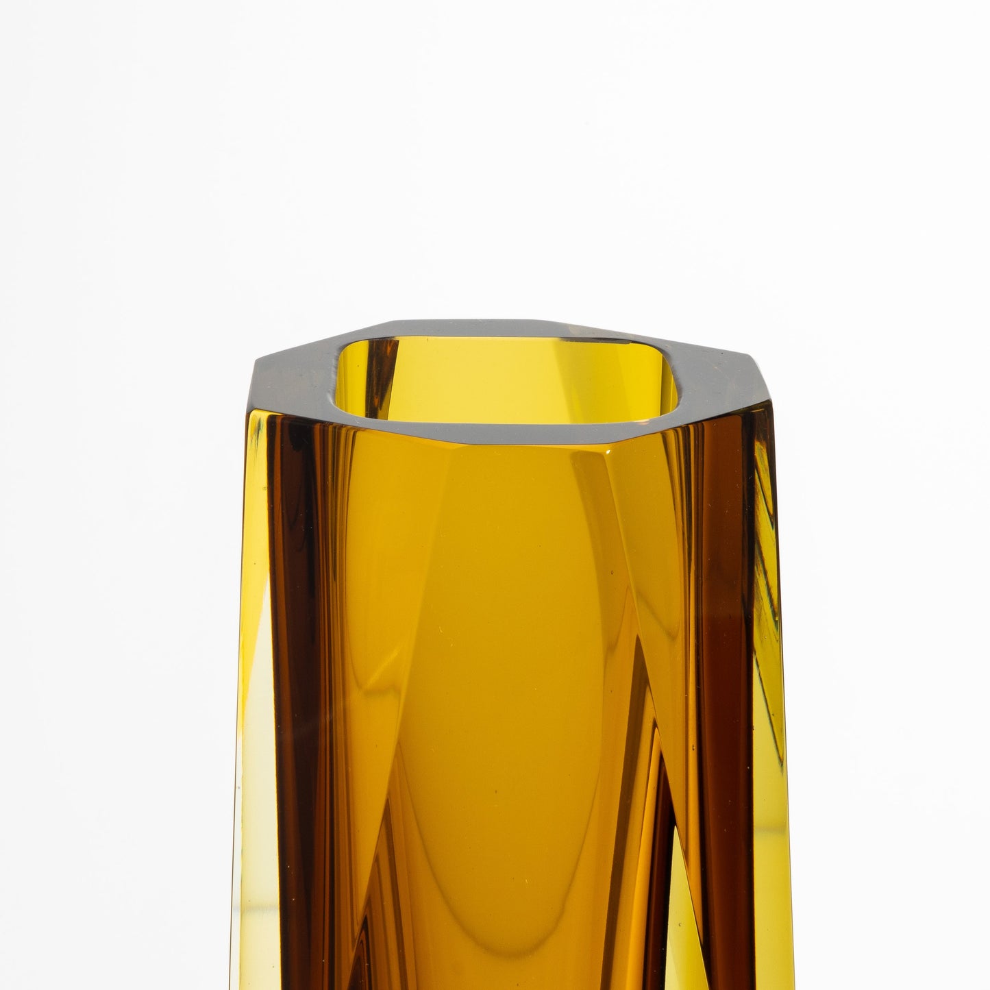 Murano Vase with Square Base in Amber