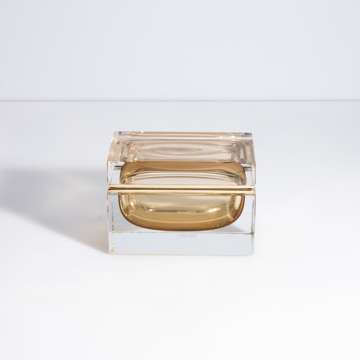 Murano Box with Brass Fittings in Light Tobacco