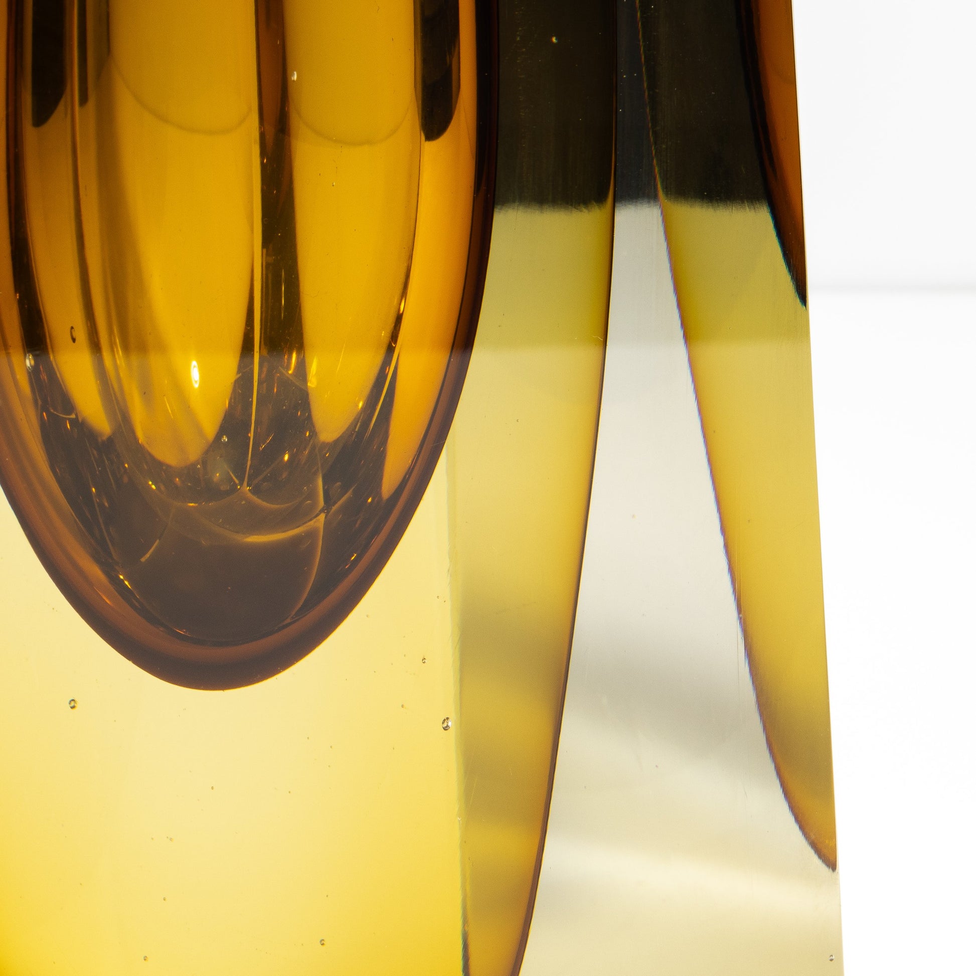 Murano Vase with Square Base in Amber