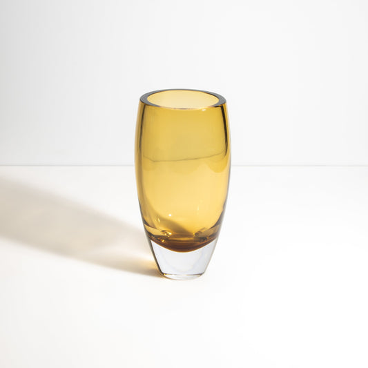 Murano Tall Vase with Clear Base in Tobacco