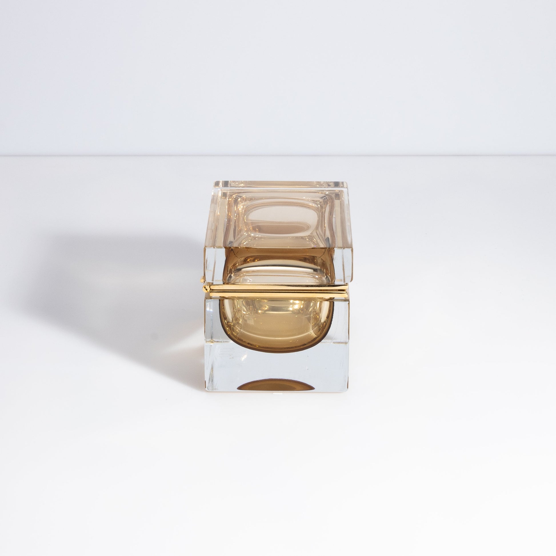 Murano Box with Brass Fittings in Light Tobacco
