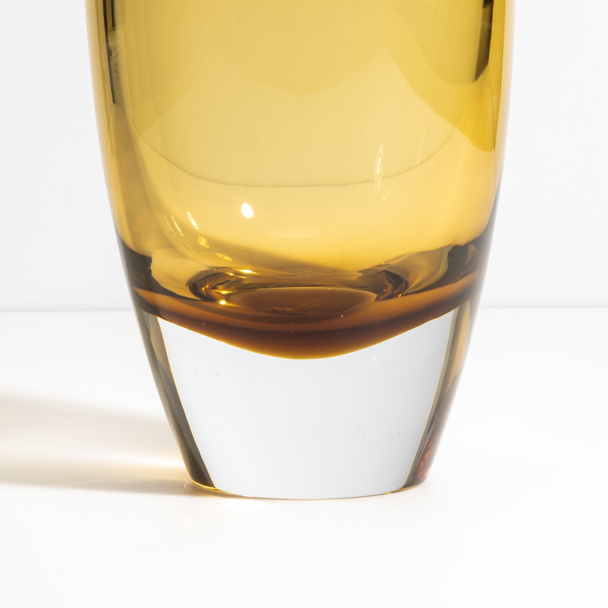Murano Tall Vase with Clear Base in Tobacco