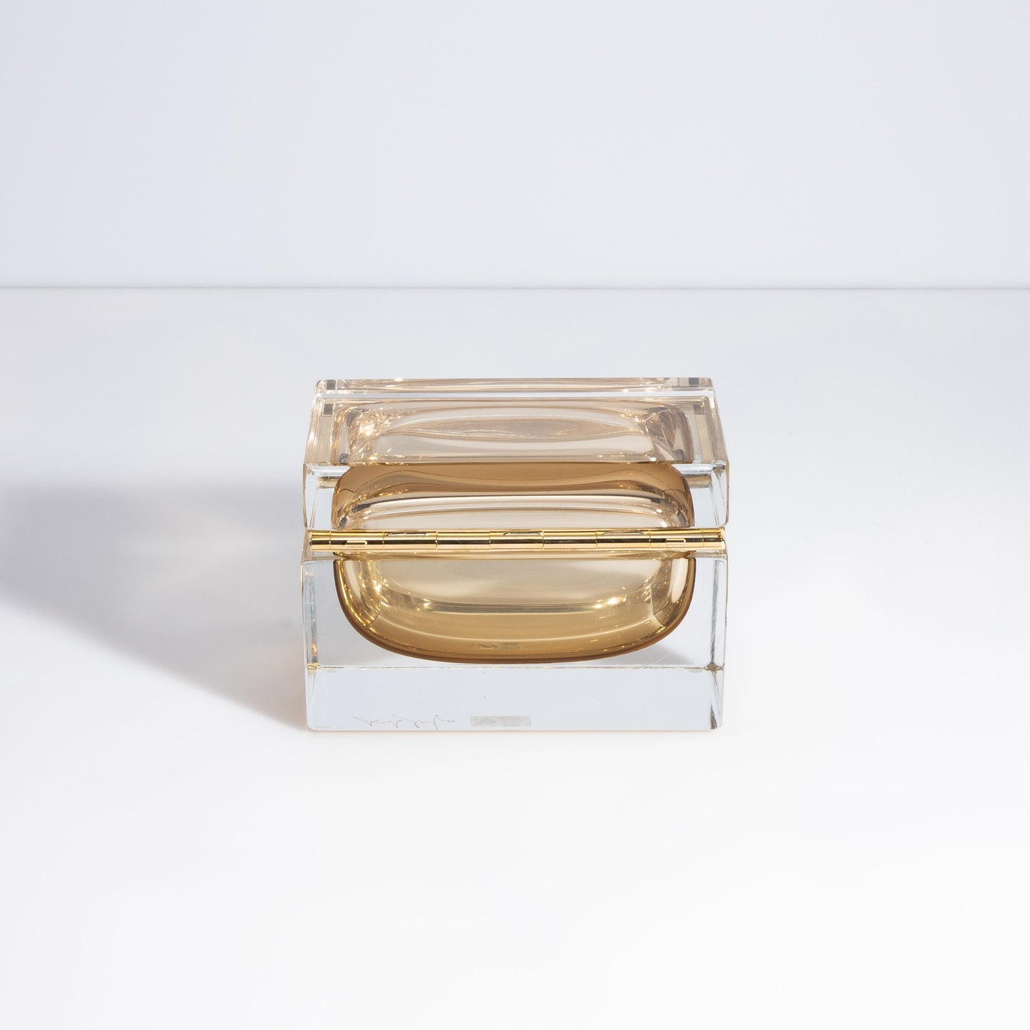 Murano Box with Brass Fittings in Light Tobacco