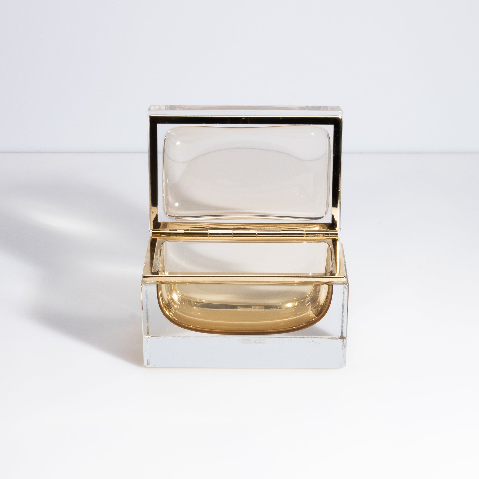 Murano Box with Brass Fittings in Light Tobacco