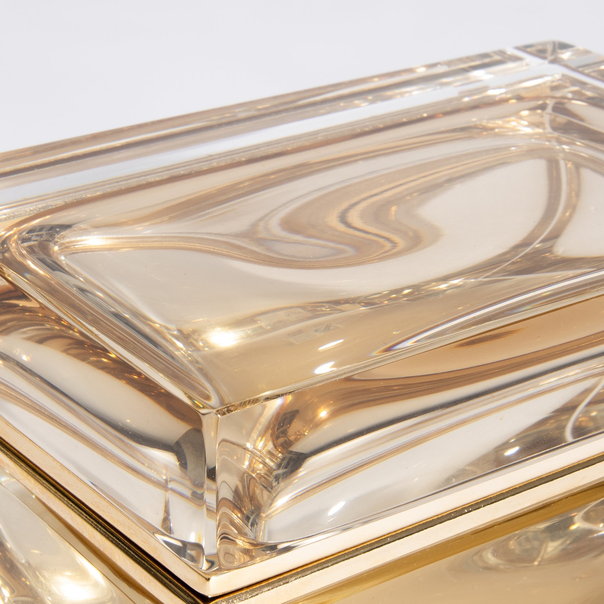 Murano Box with Brass Fittings in Light Tobacco