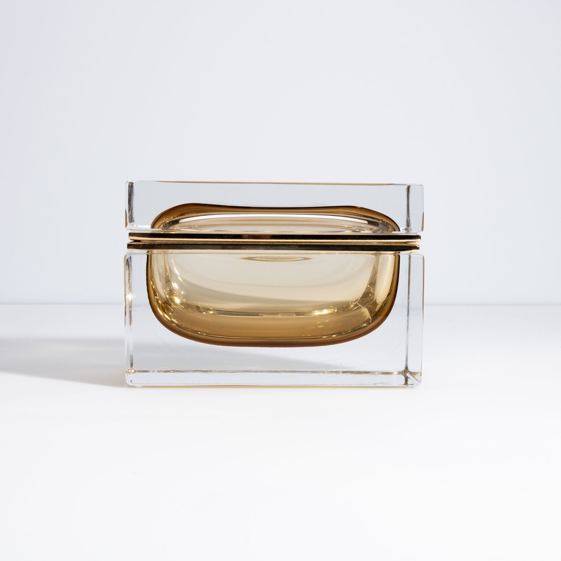 Murano Box with Brass Fittings in Light Tobacco