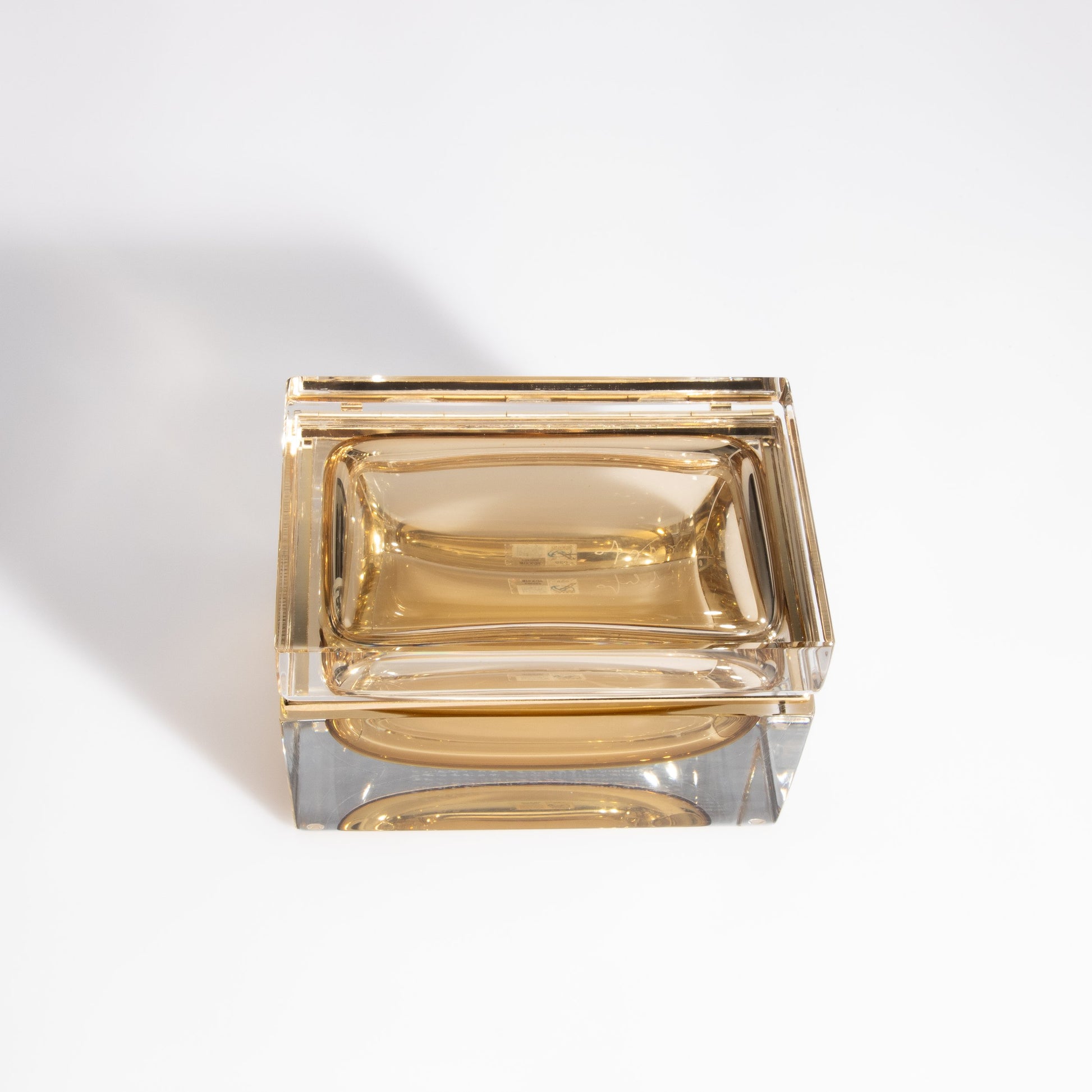 Murano Box with Brass Fittings in Light Tobacco