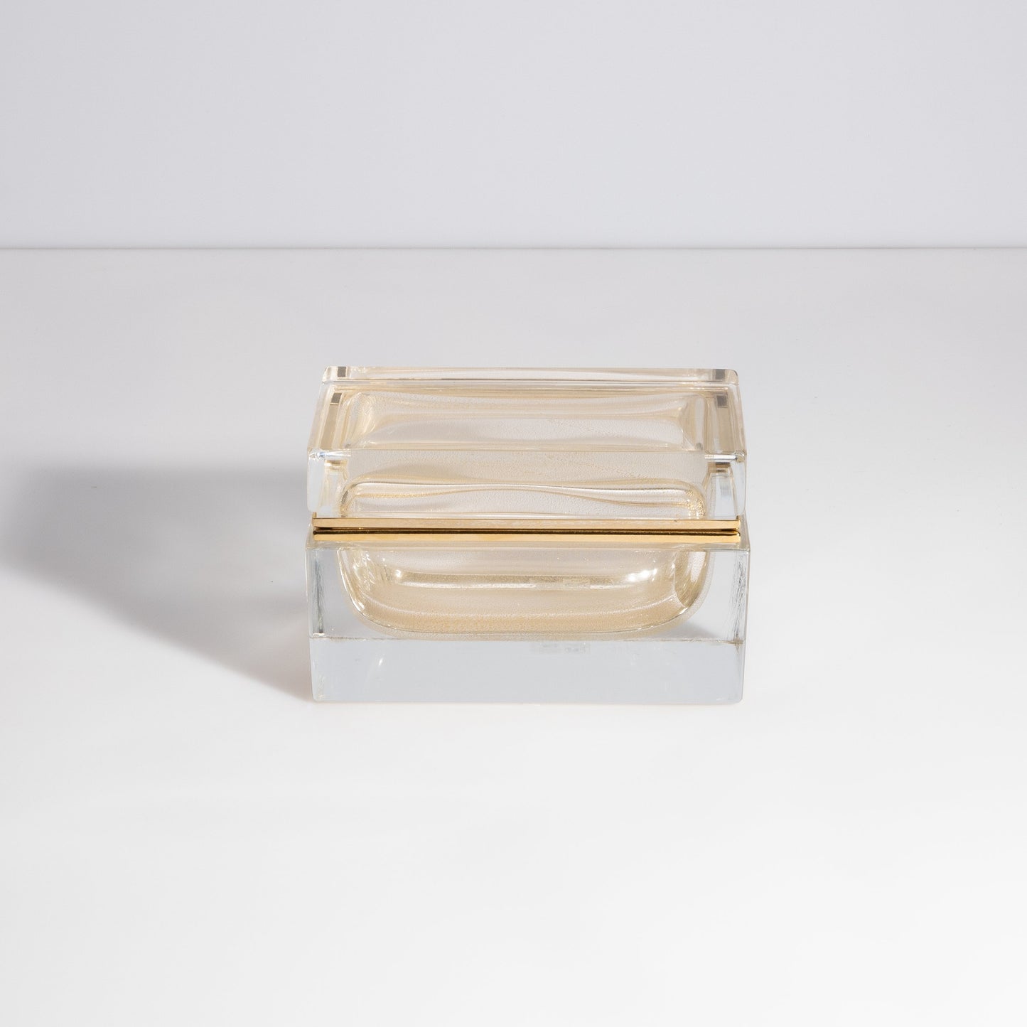Murano Box with Brass Fittings in 24-Karat Gold Flecks