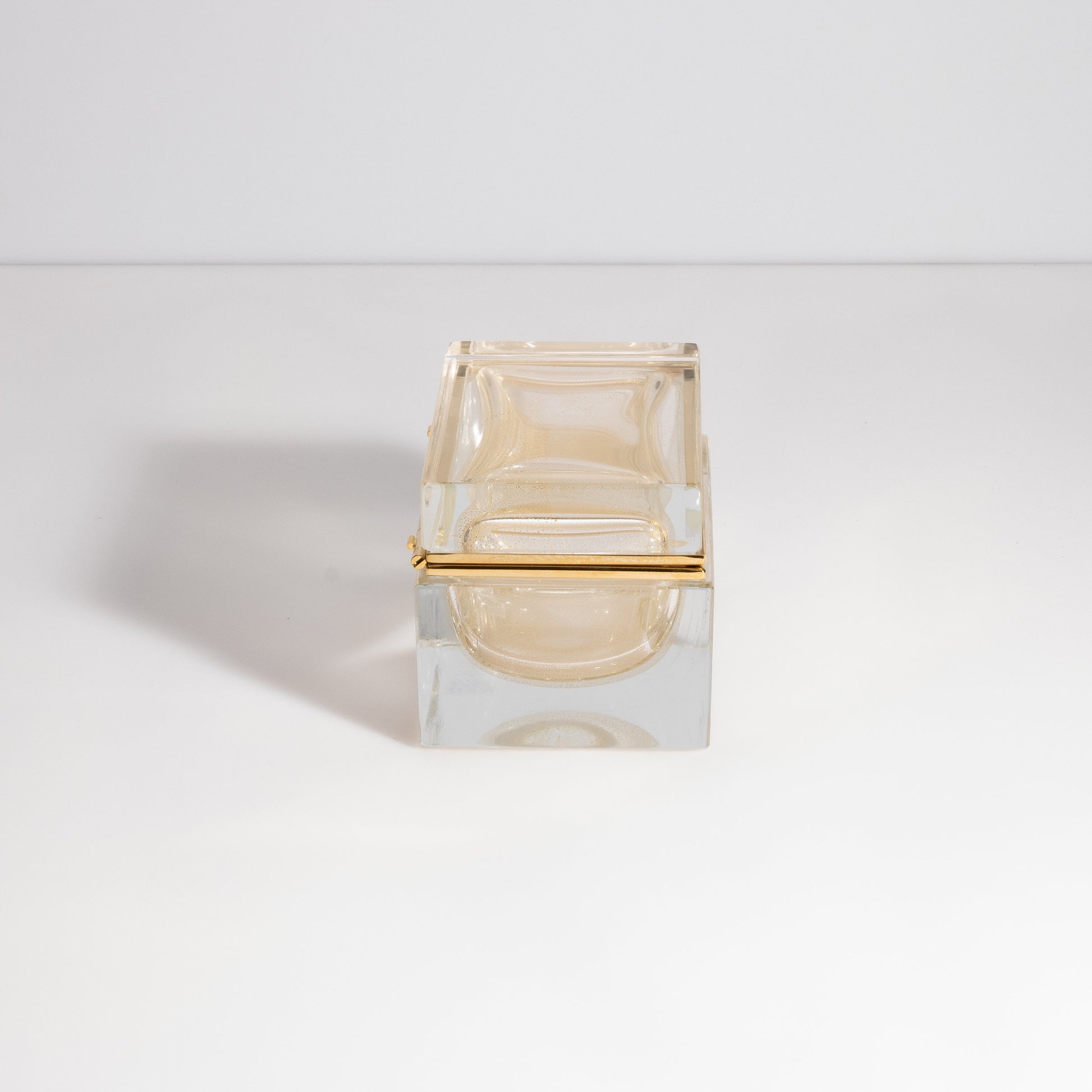 Murano Box with Brass Fittings in 24-Karat Gold Flecks
