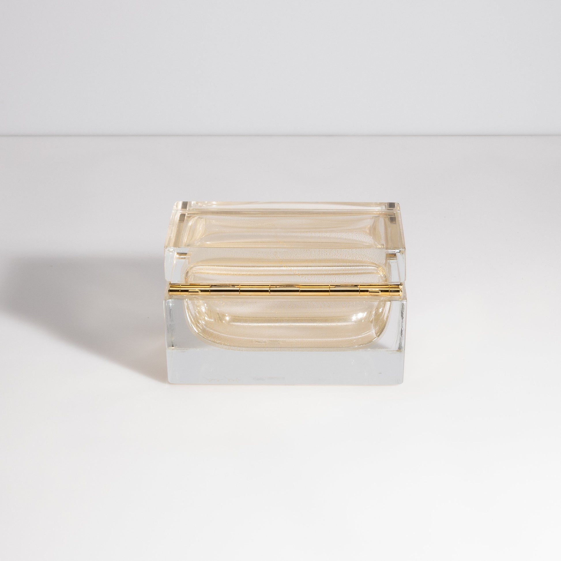 Murano Box with Brass Fittings in 24-Karat Gold Flecks