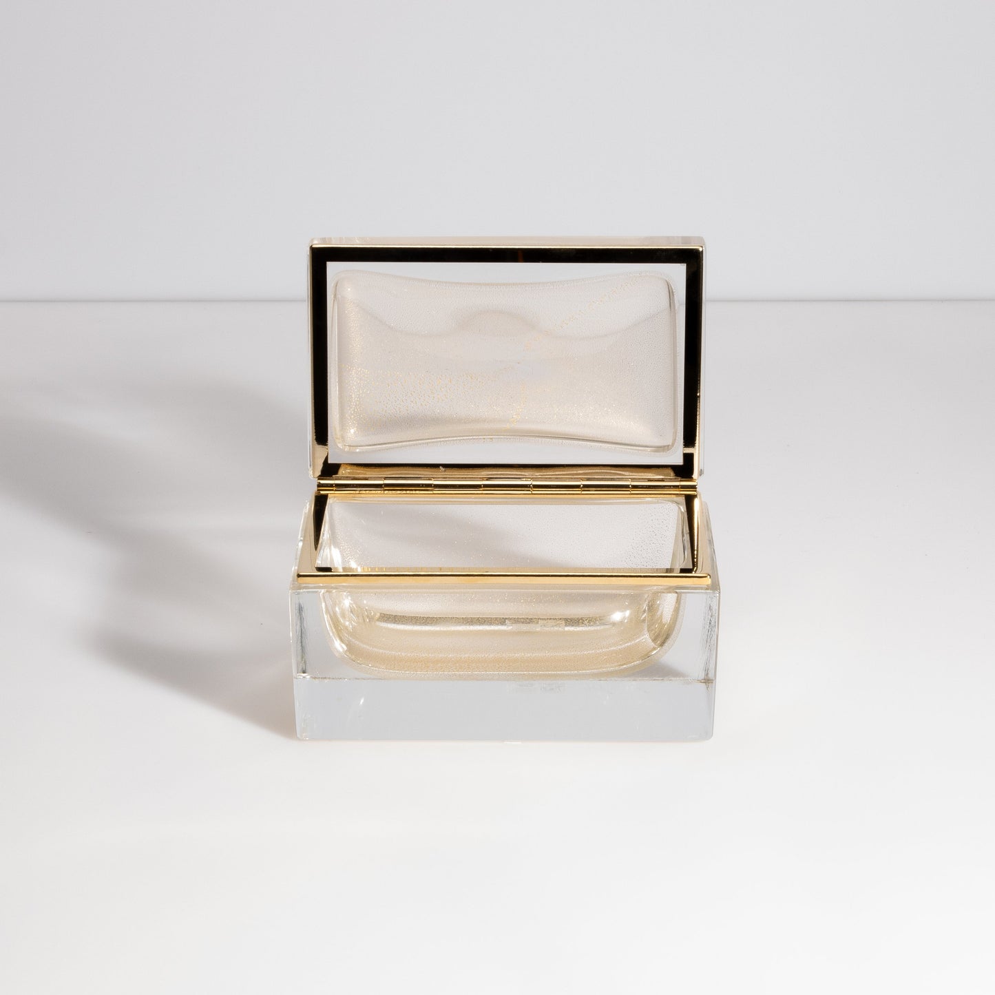 Murano Box with Brass Fittings in 24-Karat Gold Flecks