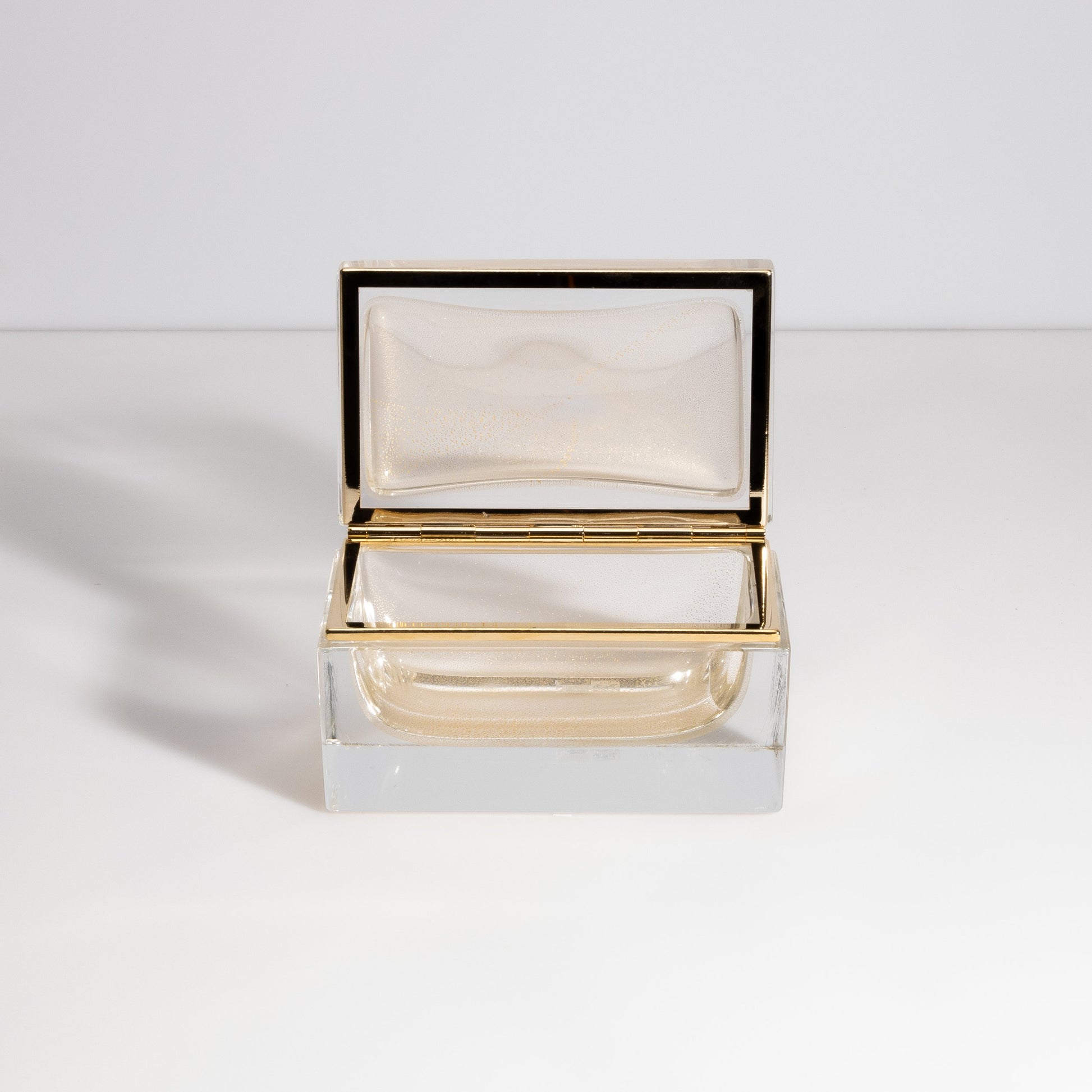 Murano Box with Brass Fittings in 24-Karat Gold Flecks