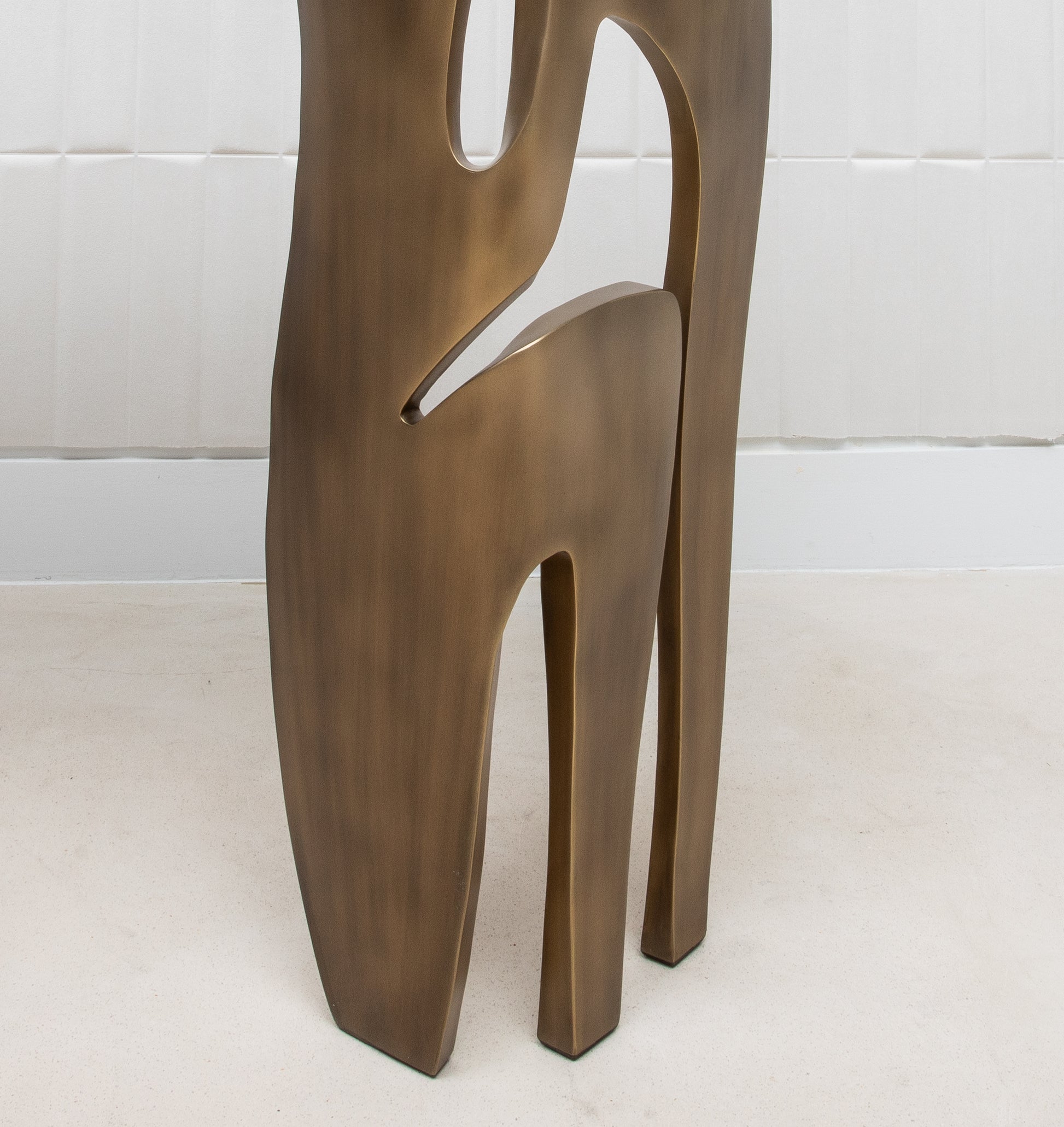 Console in Black Shagreen with Bronze Patina Brass by R&Y Augousti