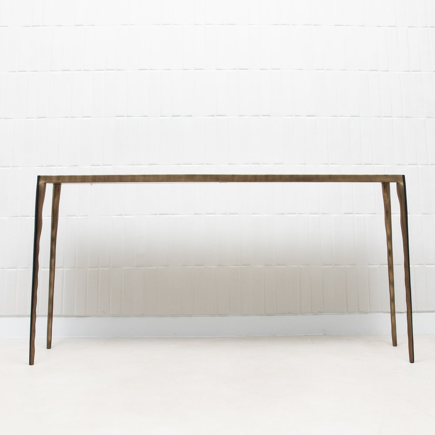 Console in Black Shagreen with Bronze Patina Brass by R&Y Augousti