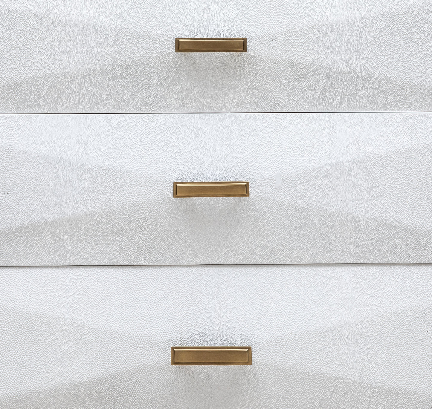 Chest of Drawers in White Shagreen with Bronze Patina Brass Details by R&Y Augousti