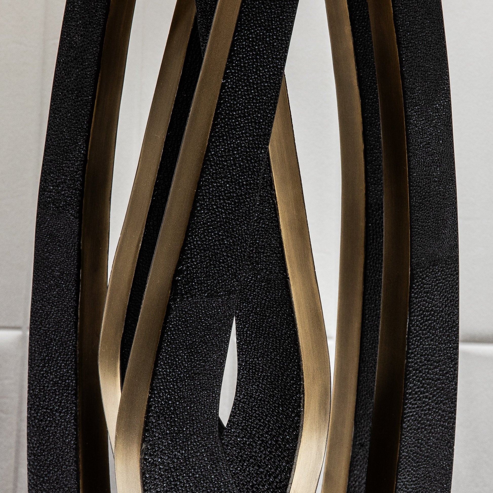 Pair of Lamps in Black Shagreen with Brass by R&Y Augousti