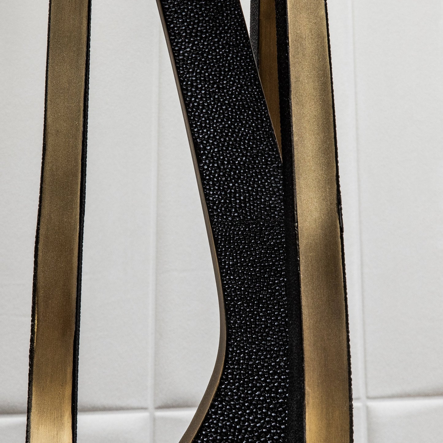 Pair of Lamps in Black Shagreen with Brass by R&Y Augousti