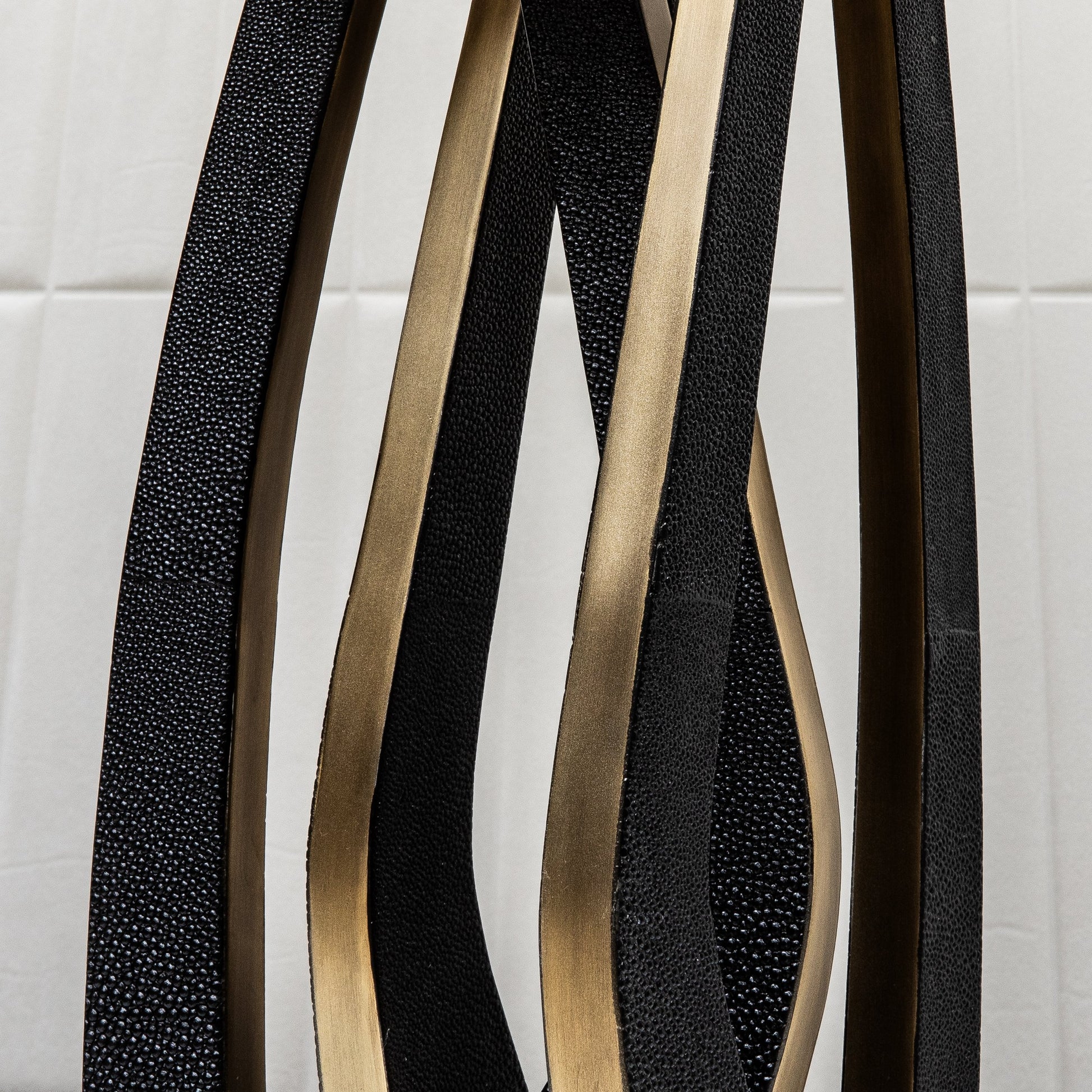 Pair of Lamps in Black Shagreen with Brass by R&Y Augousti