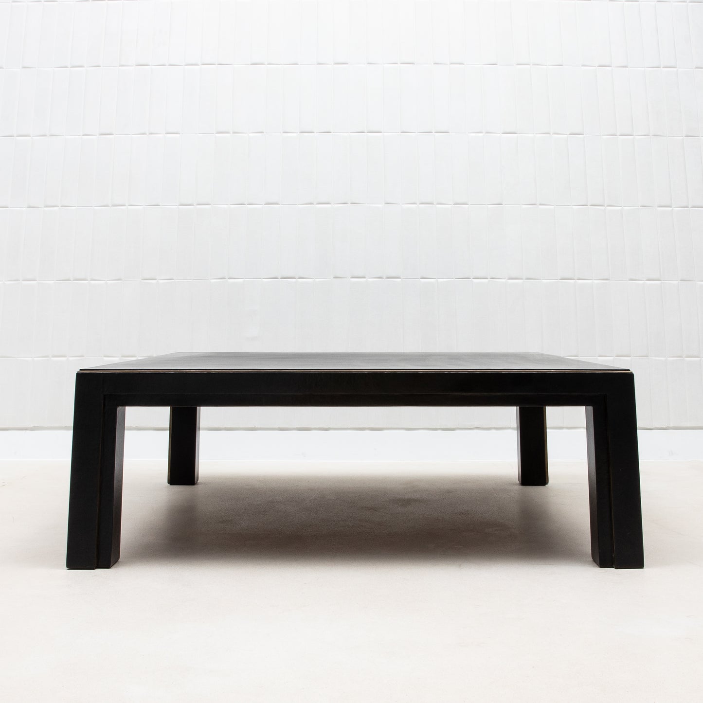 Coffee Table in Parchment with Bronze Patina Brass by R&Y Augousti