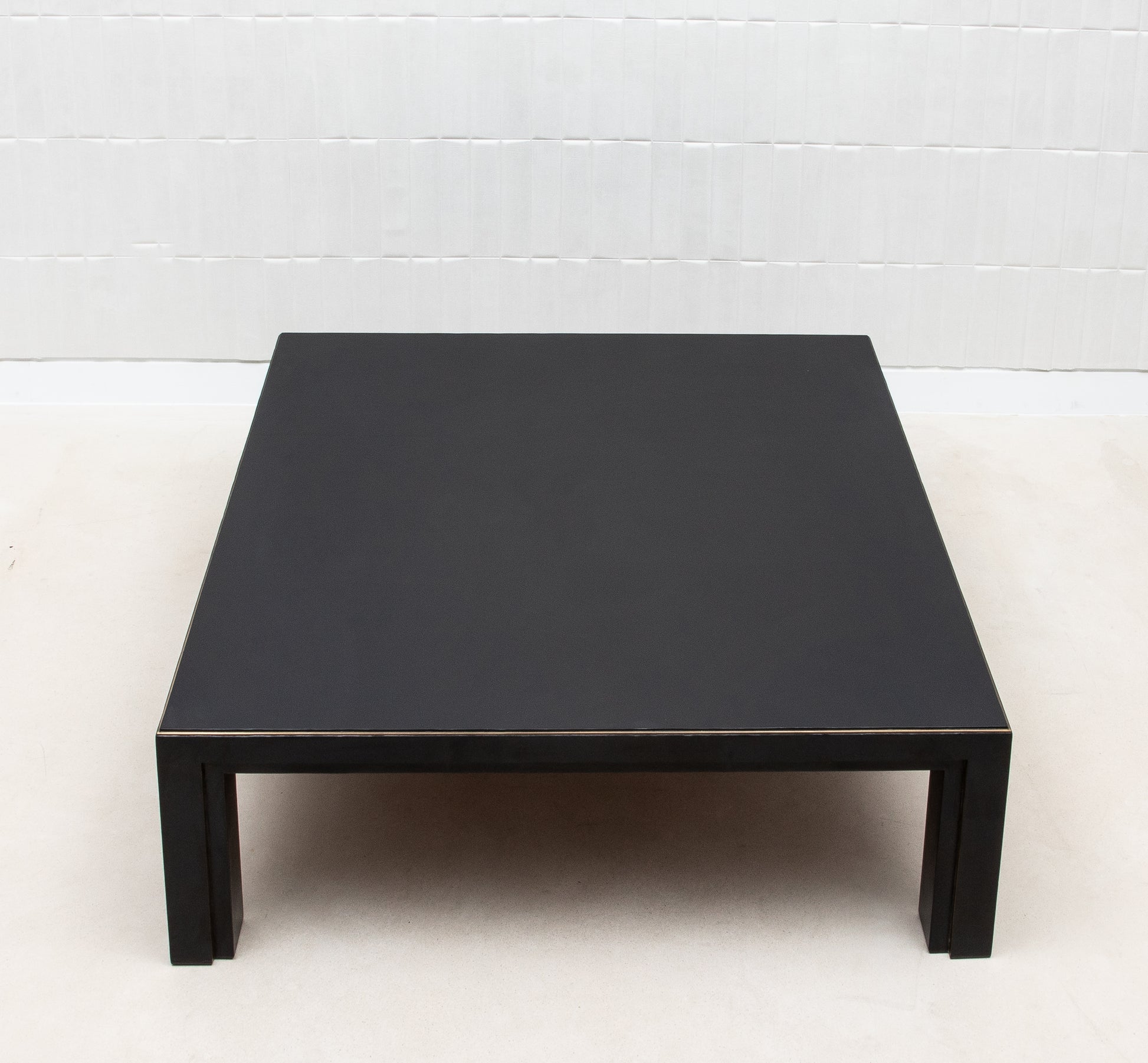 Coffee Table in Parchment with Bronze Patina Brass by R&Y Augousti
