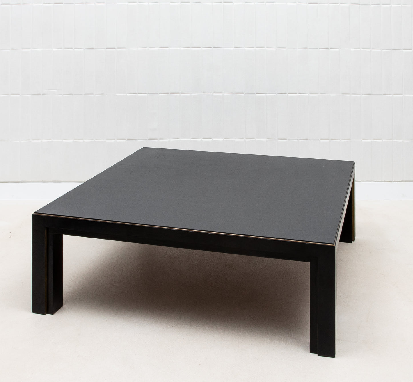 Coffee Table in Parchment with Bronze Patina Brass by R&Y Augousti
