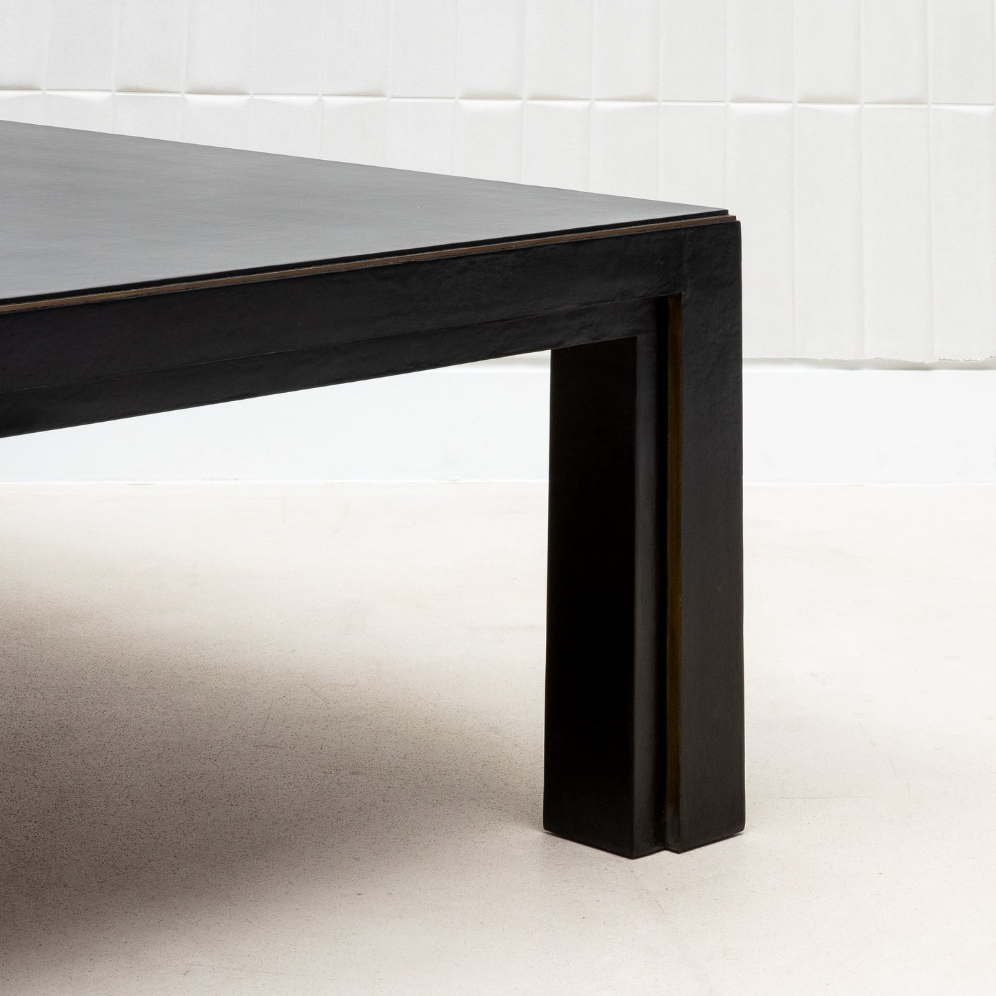Coffee Table in Parchment with Bronze Patina Brass by R&Y Augousti