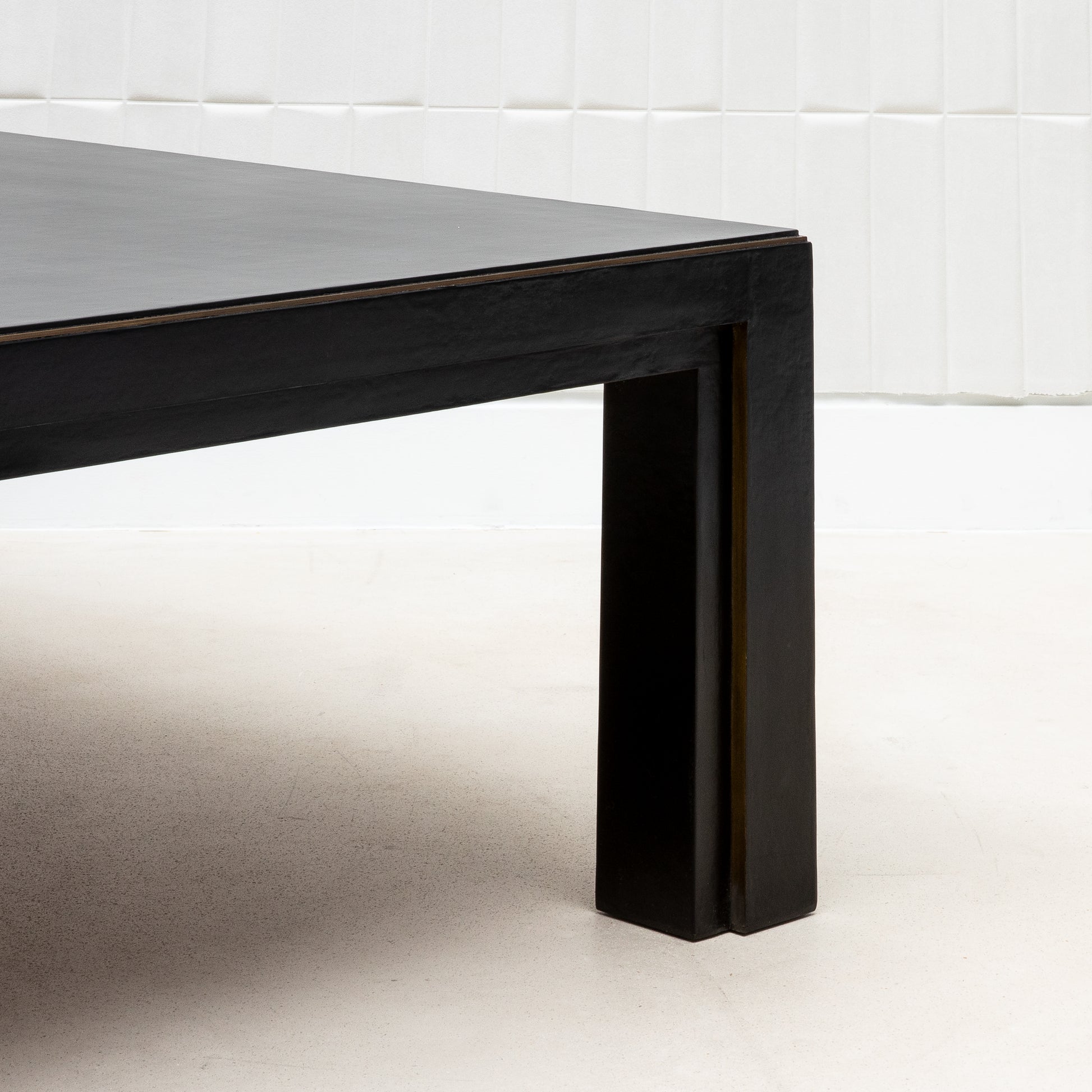 Coffee Table in Parchment with Bronze Patina Brass by R&Y Augousti
