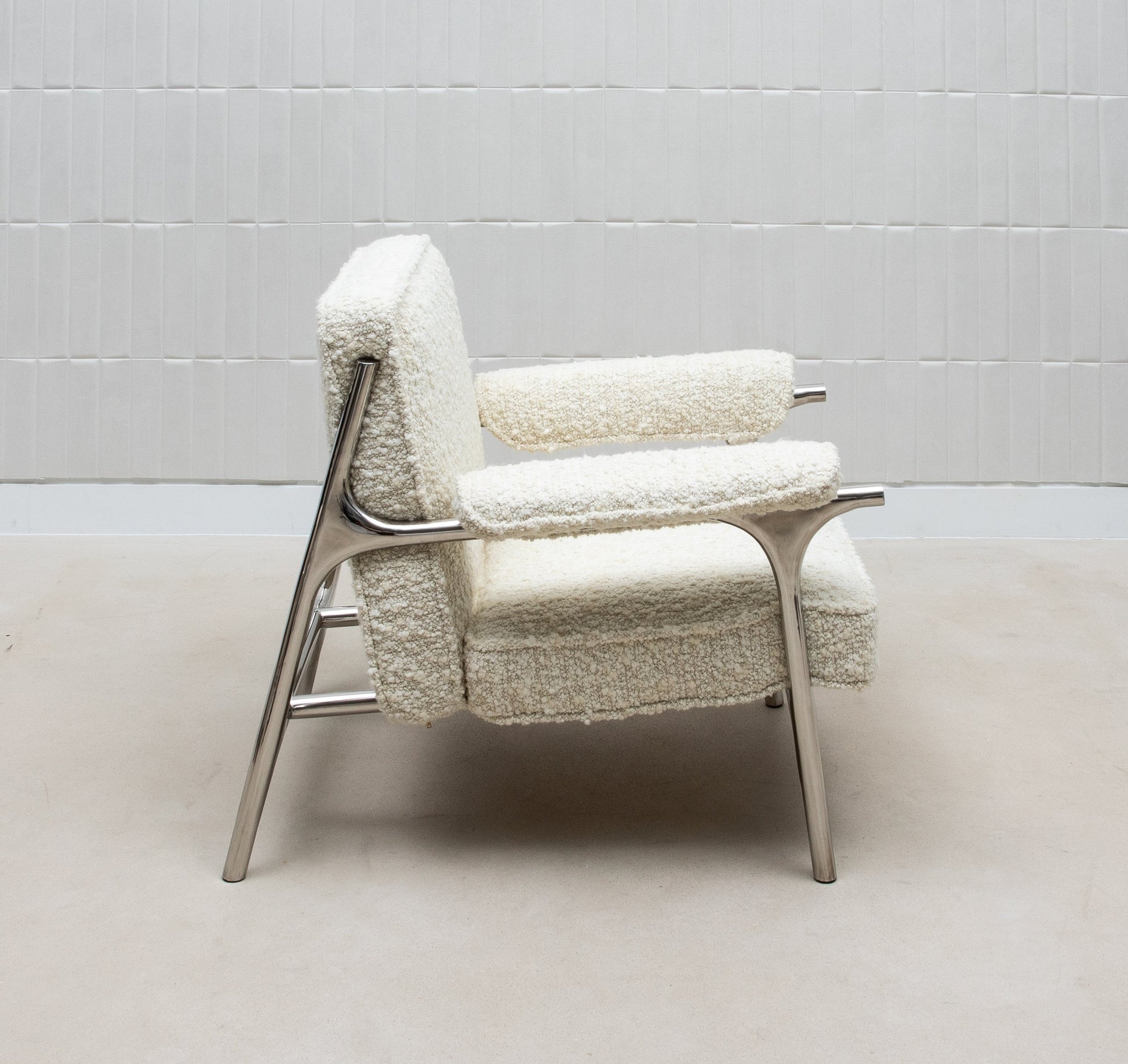 Ramo Armchair in Cream Bouclé by R&Y Augousti