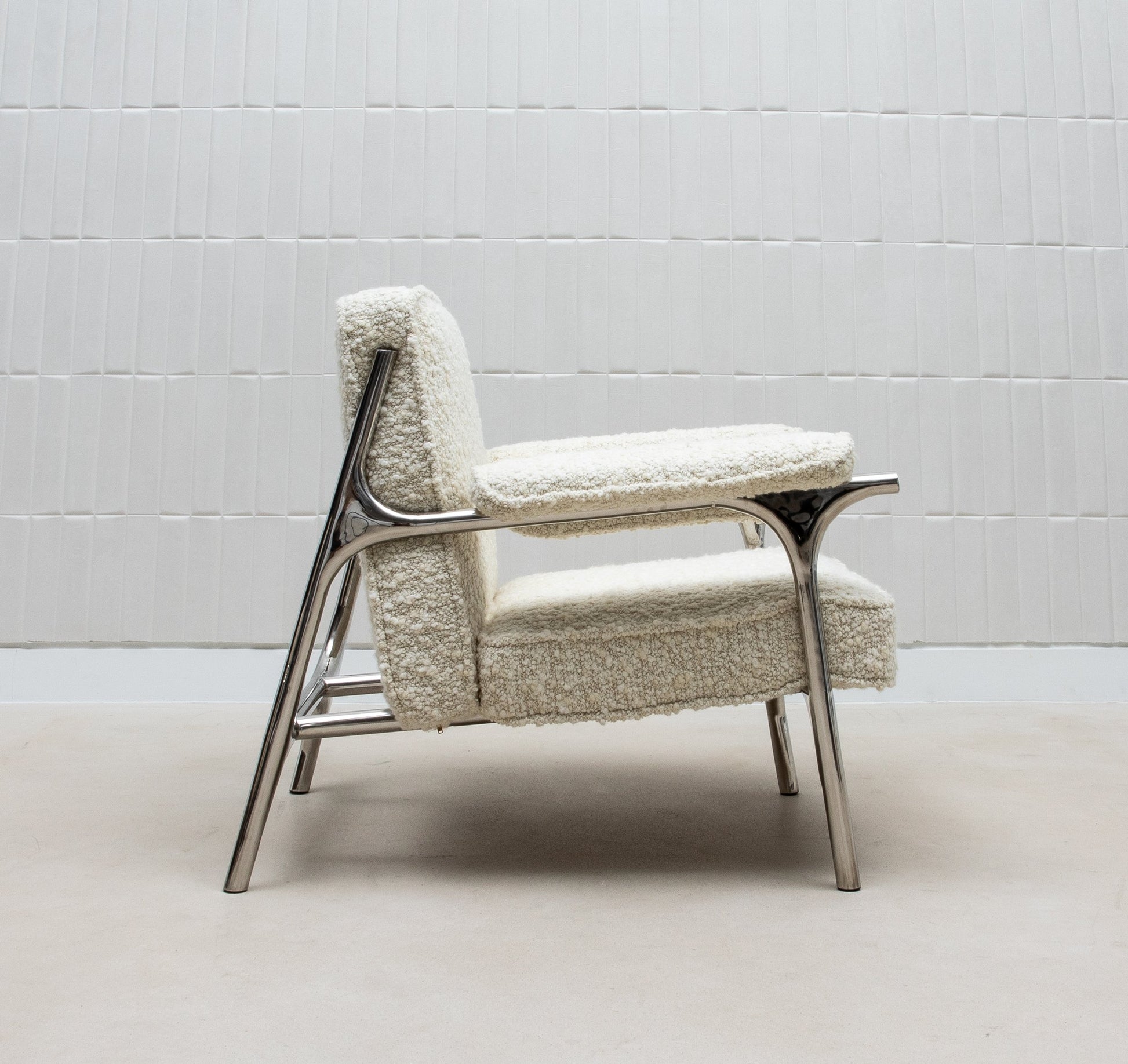 Ramo Armchair in Cream Bouclé by R&Y Augousti