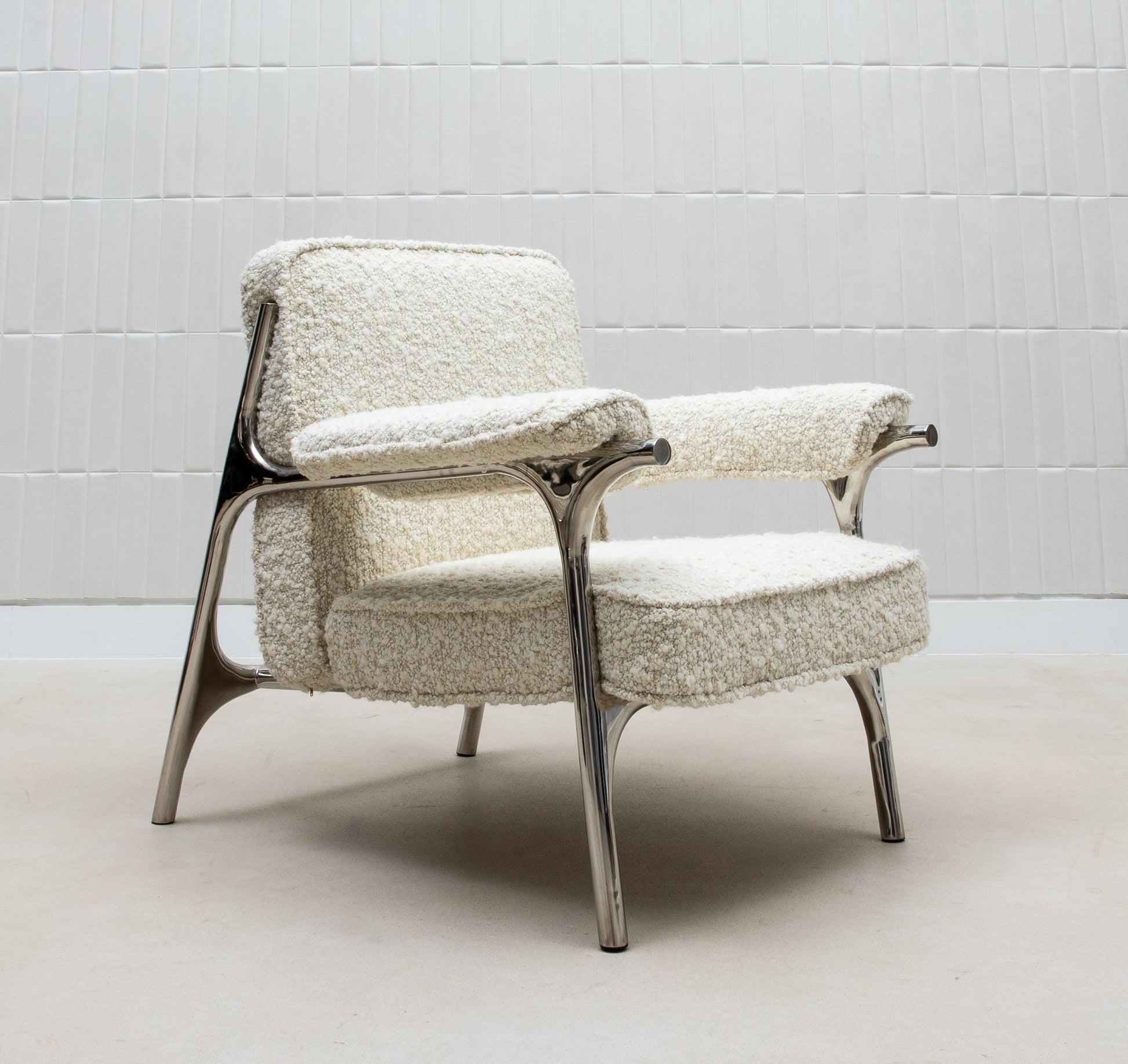 Ramo Armchair in Cream Bouclé by R&Y Augousti