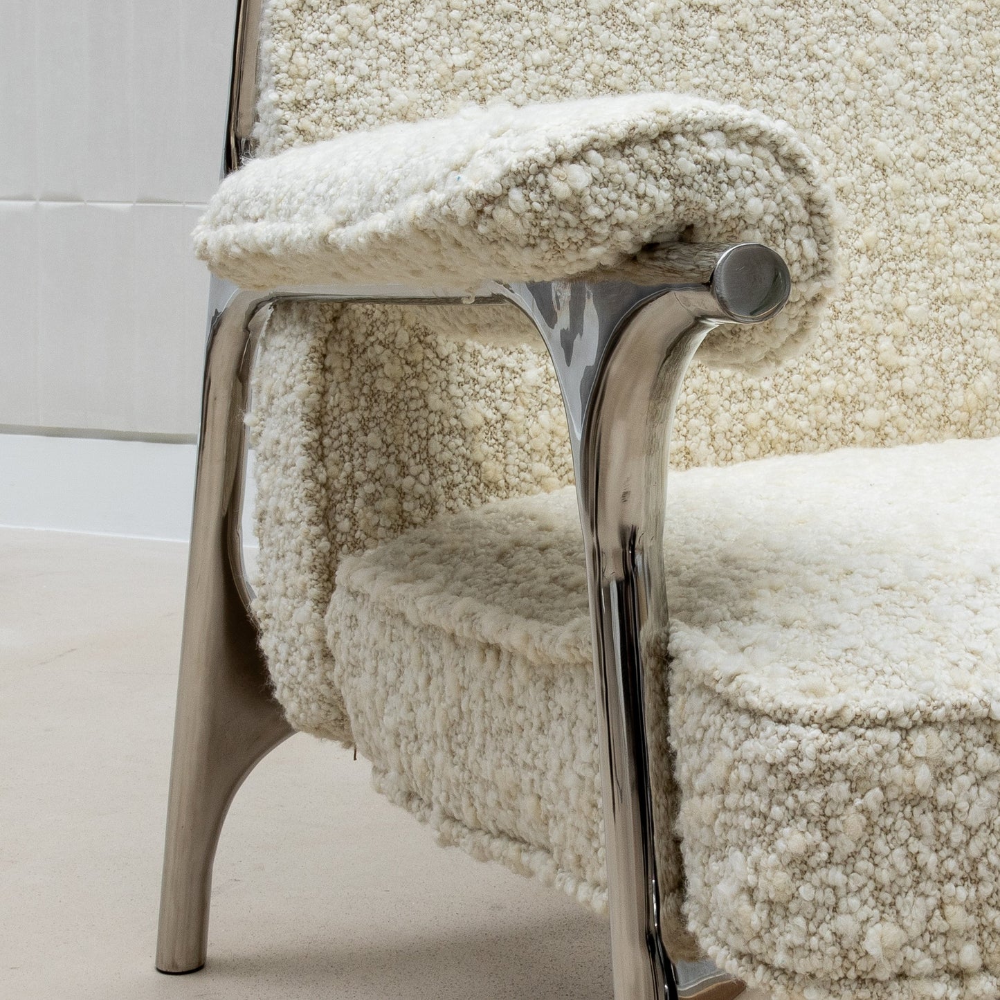 Ramo Armchair in Cream Bouclé by R&Y Augousti