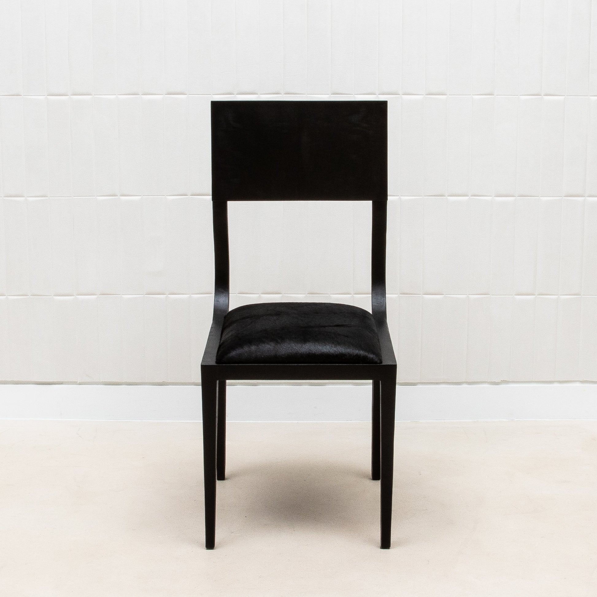 Upholstered Hide Chair in Black Oak by R&Y Augousti