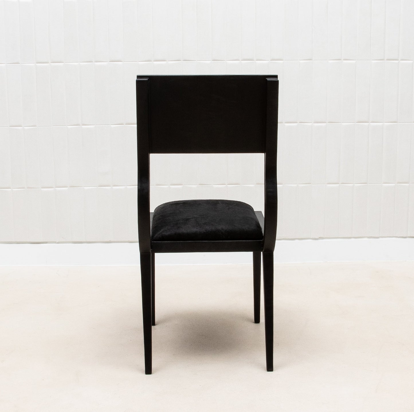 Upholstered Hide Chair in Black Oak by R&Y Augousti