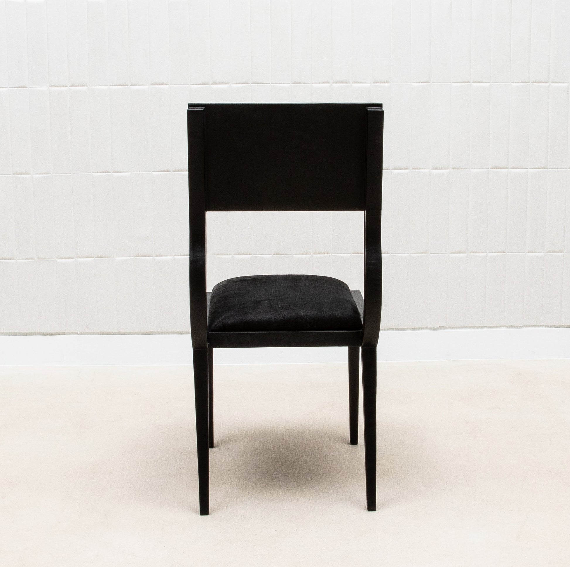 Upholstered Hide Chair in Black Oak by R&Y Augousti