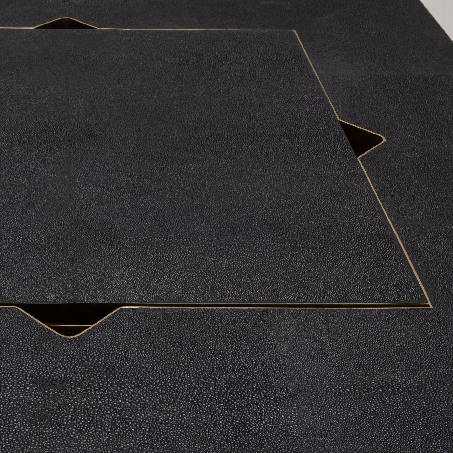 Game Table in Black Shagreen with Brass by R&Y Augousti
