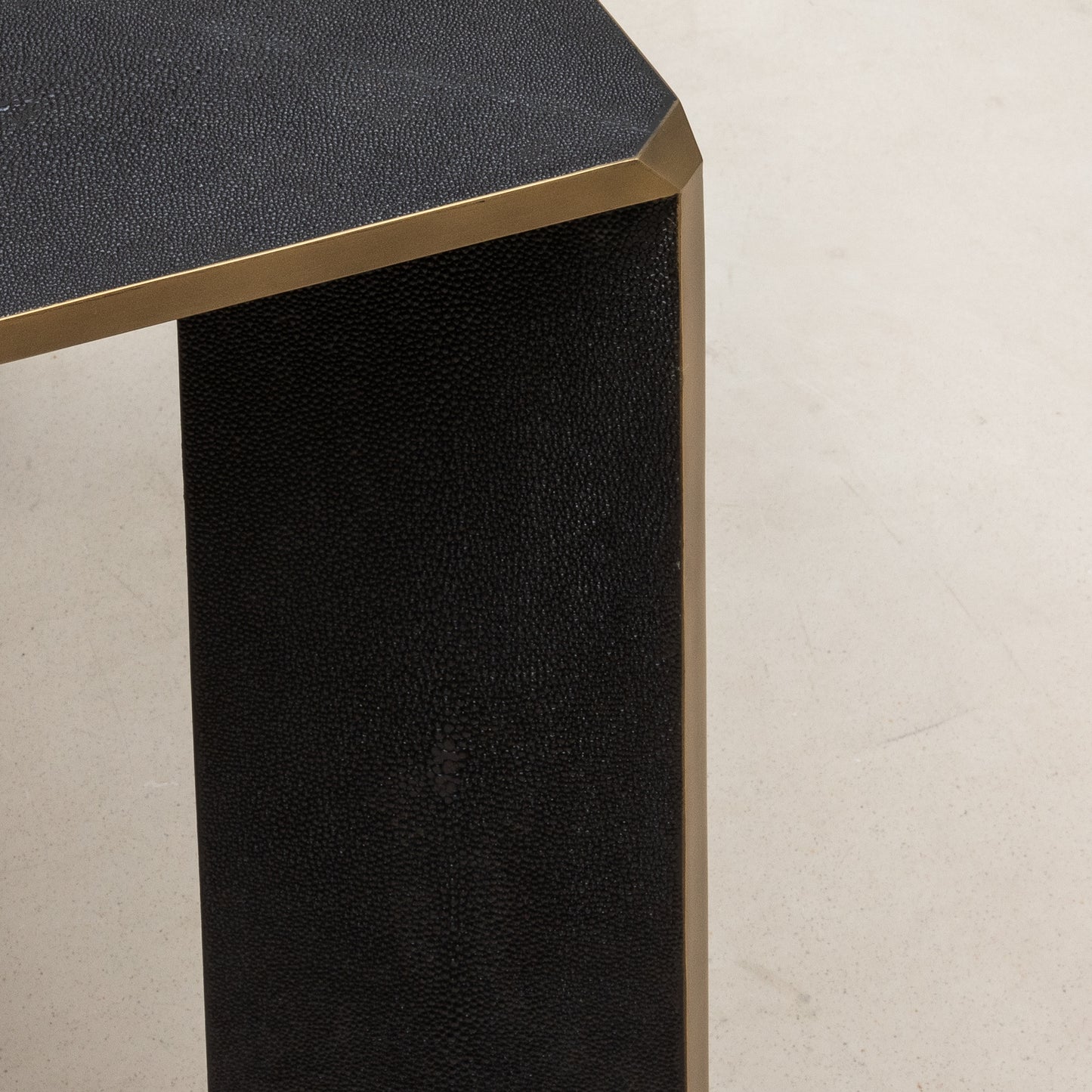 Game Table in Black Shagreen with Brass by R&Y Augousti