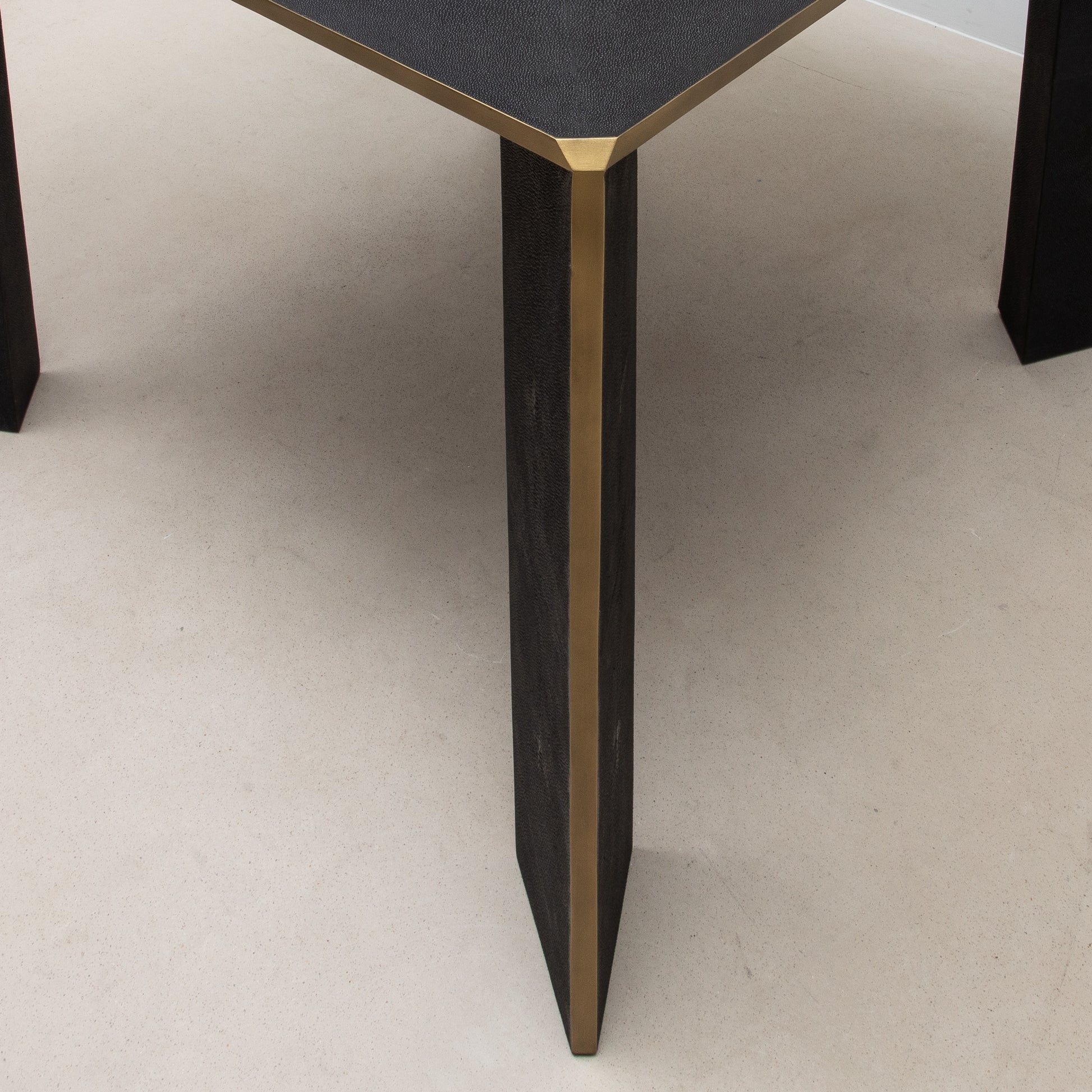 Game Table in Black Shagreen with Brass by R&Y Augousti