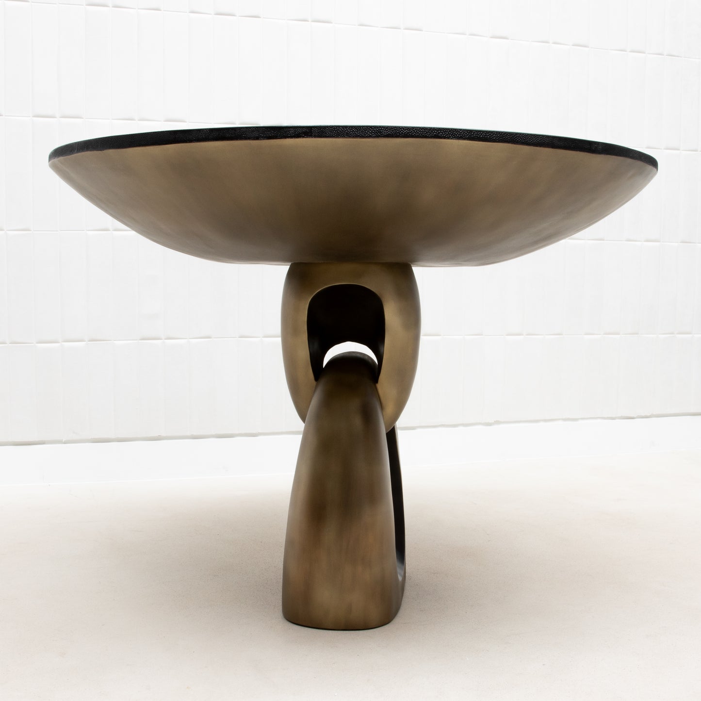 Game Table in Black Shagreen with Brass by R&Y Augousti